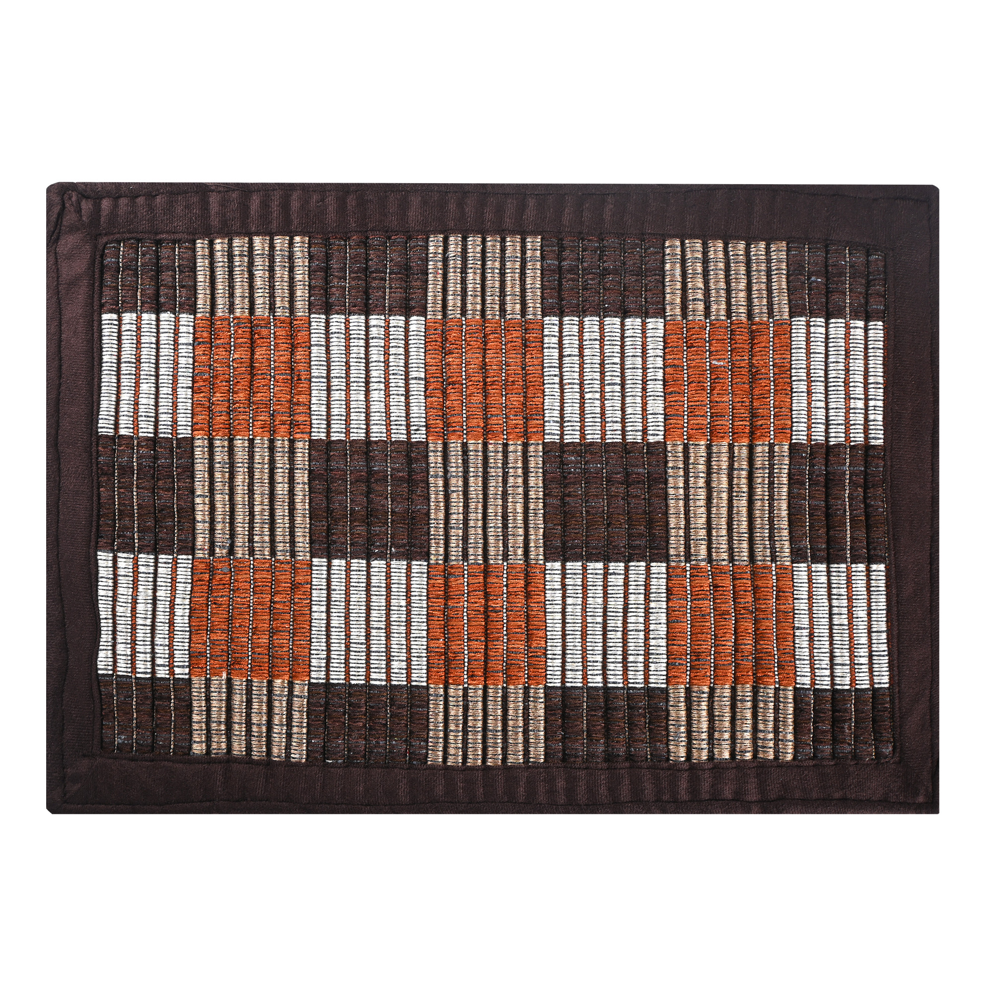 Kuber Industries 16x24 Inch Soft Bathroom Door Mats  Water Soaking Paydan  Footmats for Home  Cotton Floor Mats  Shower Mats for Washroom  Checks - Brown