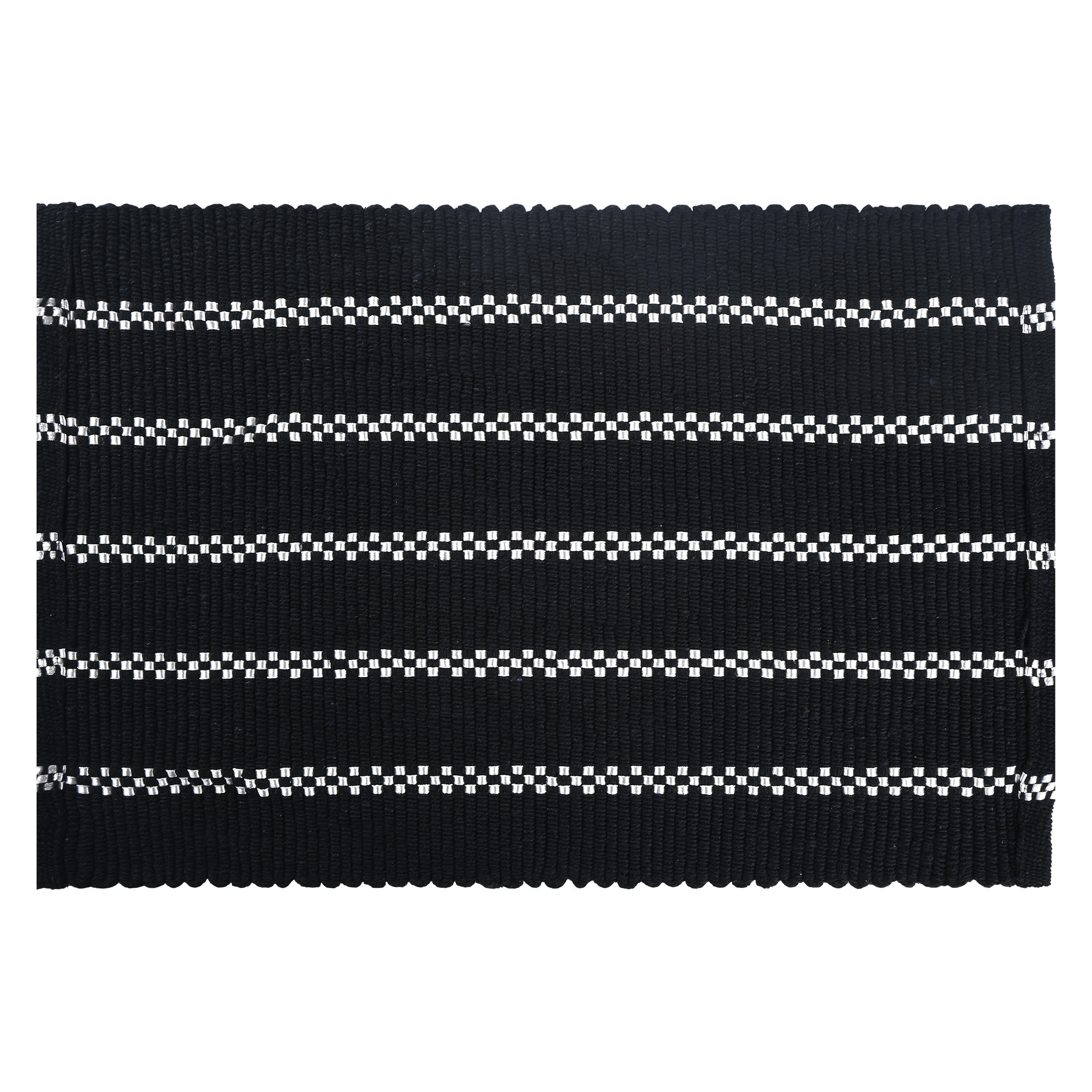 Kuber Industries 16x24 Inch Soft Bathroom Door Mats  Water Soaking Paydan  Footmats for Home  Cotton Floor Mats  Shower Mats for Washroom  Silver Lining - Black