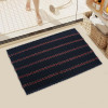 16x24 Inch Soft Bathroom Door Mats | Water Soaking Paydan & Footmats for Home | Cotton Floor Mats & Shower Mats for Washroom | Silver Lining - Navy Blue