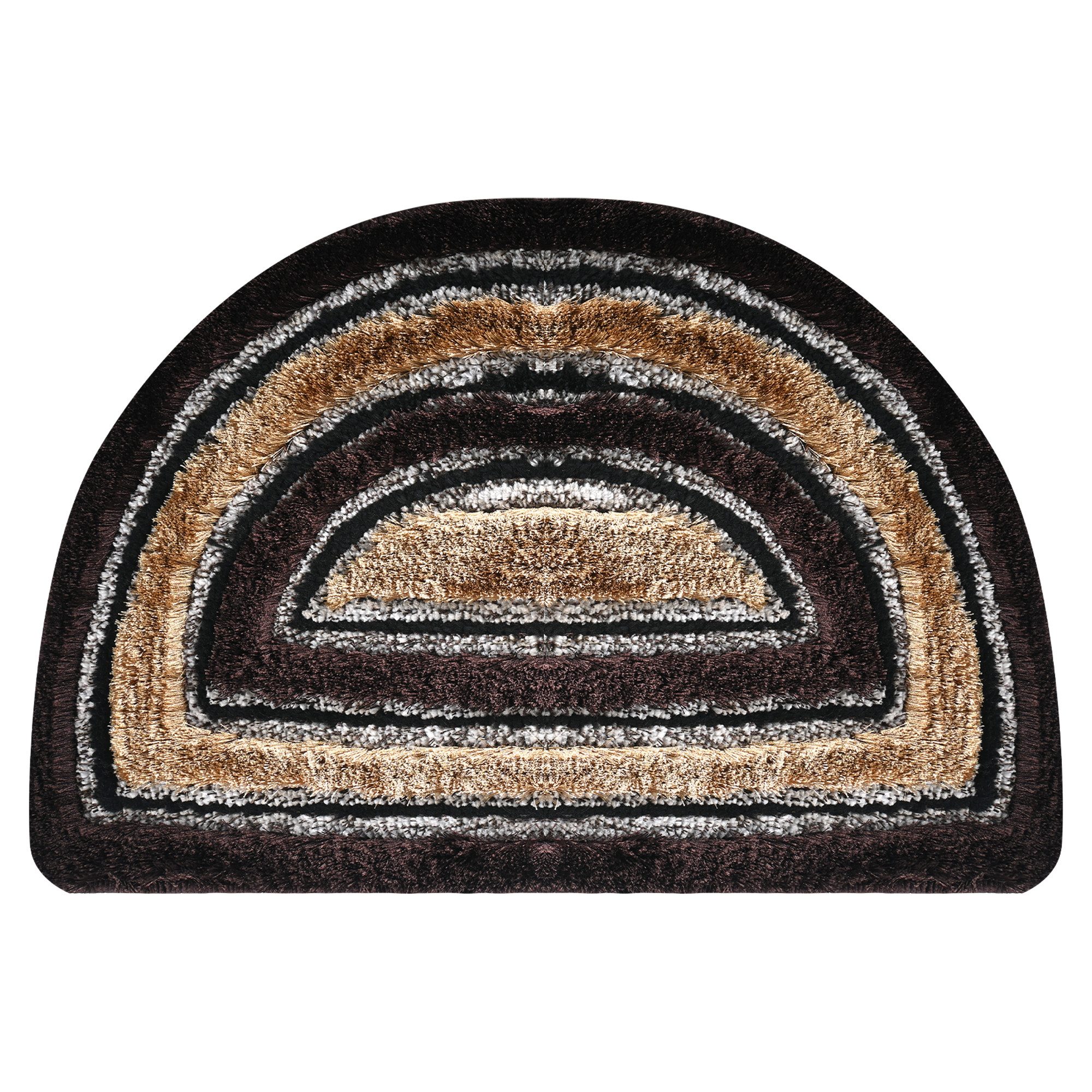 Kuber Industries 16x24 Inch Soft Microfibre Bathroom Door Mats  Water Soaking Paydan  Footmats for Home  Cotton Fur Floor Mats  Shower Mats for Washroom  Stripes - Brown  Gold