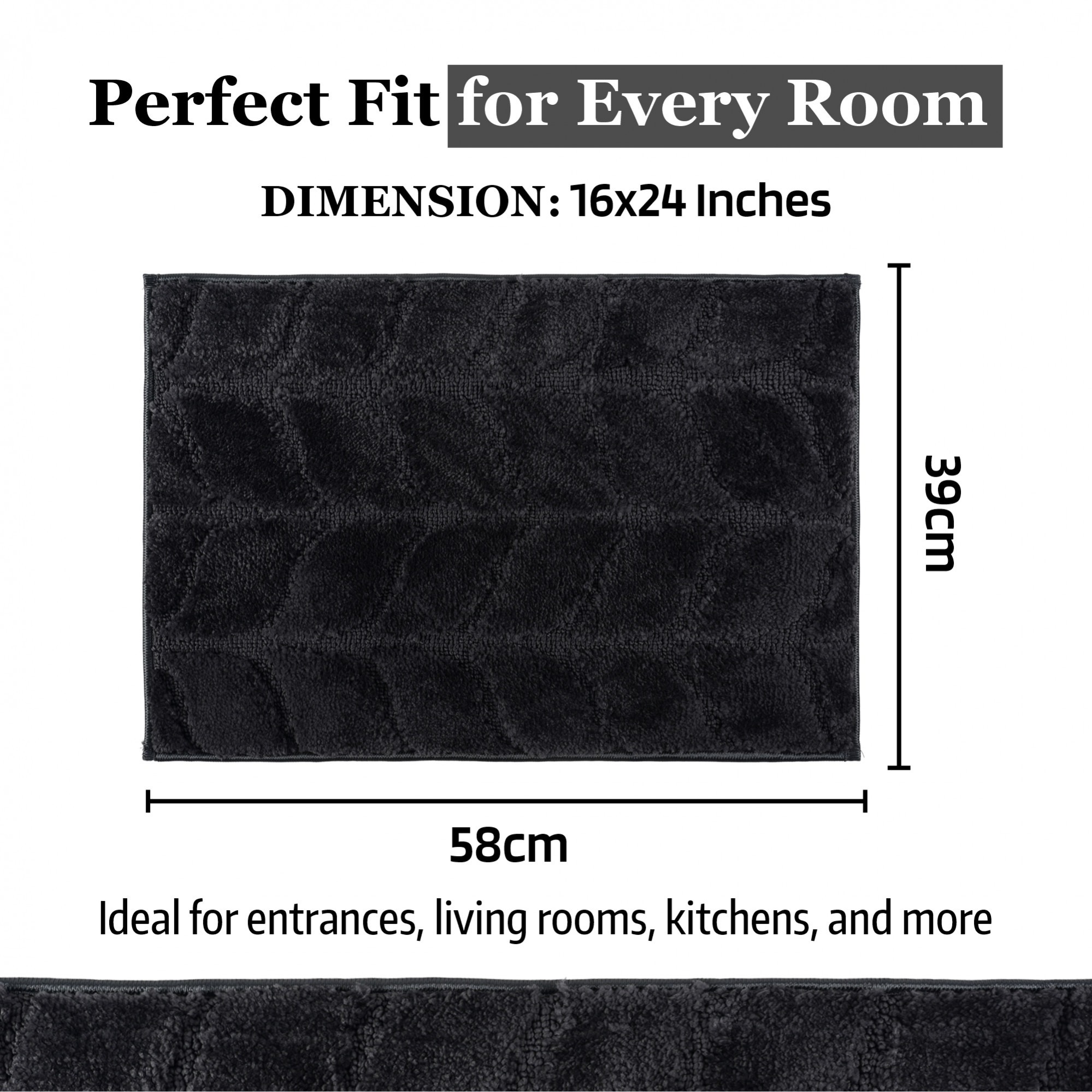 Kuber Industries 16x24 Inches Anti-Skid Microfiber Outdoor Mats for Home Entrance  Machine Washable Paidan  Doormats for Main Door Entrance of Office  Leaf Design - Grey