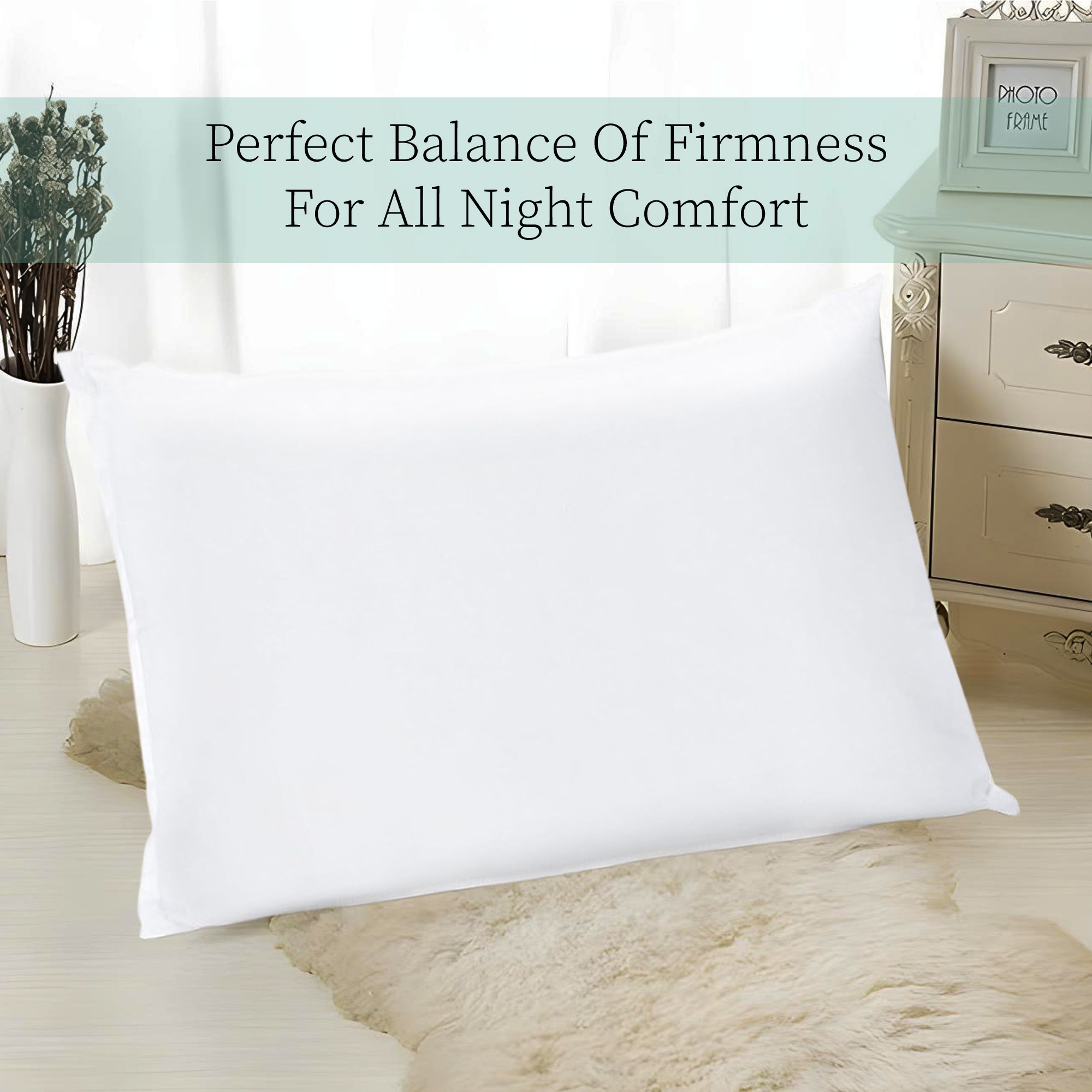 Kuber Industries 16x24 Inches Microfiber Soft Pillow for Sleeping  Comfortable Design Pillow for Bed  Back Support - Ensures Comfortable Rest  Naps  Plain White