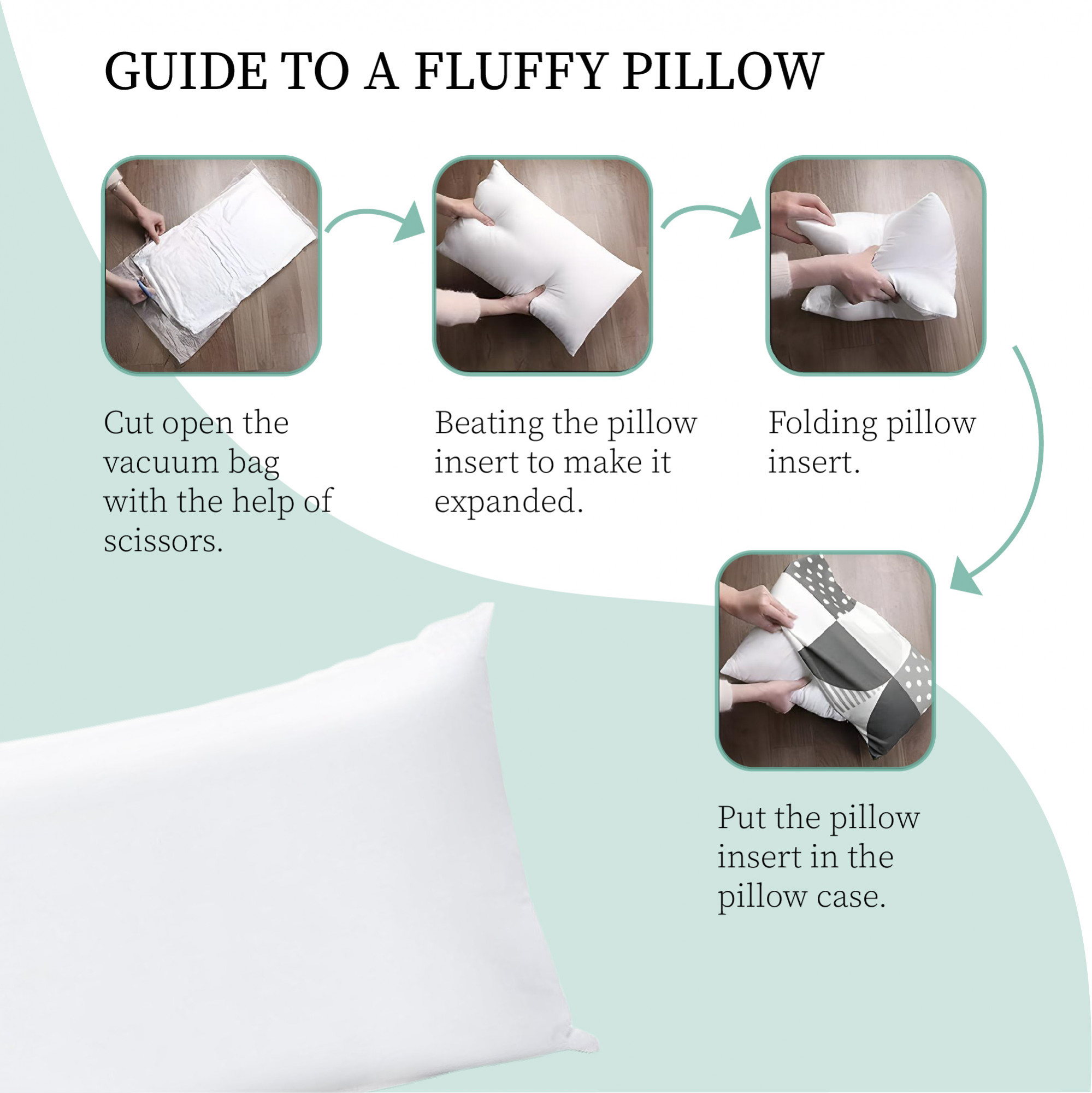 Kuber Industries 16x24 Inches Microfiber Soft Pillow for Sleeping  Comfortable Design Pillow for Bed  Back Support - Ensures Comfortable Rest  Naps  Plain White