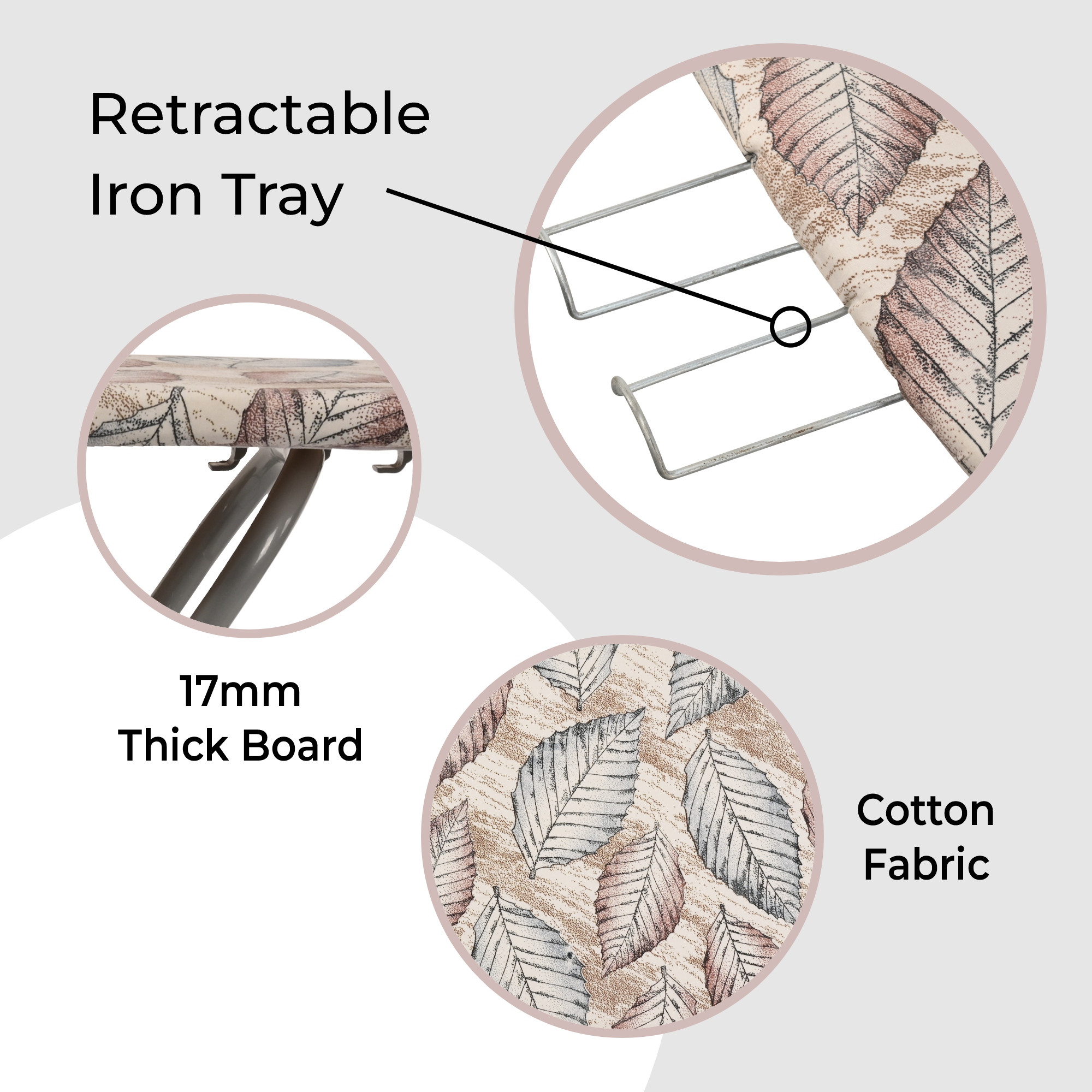 Kuber Industries 18 Inch Adjustable  Foldable Iron Stand for Clothes  Sarees  Quick Pressing Board  Ironing Table for Home  Multicolor