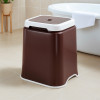Kuber Industries 18 Inch Heavy Duty Plastic Stool for Sitting &amp; Bathing | Strong and Durable Anti-Slip Stool Senior Citizen Support Indoor &amp; Outdoor | Multiple Space Use Home/Garden/Bathroom | Brown &amp; White