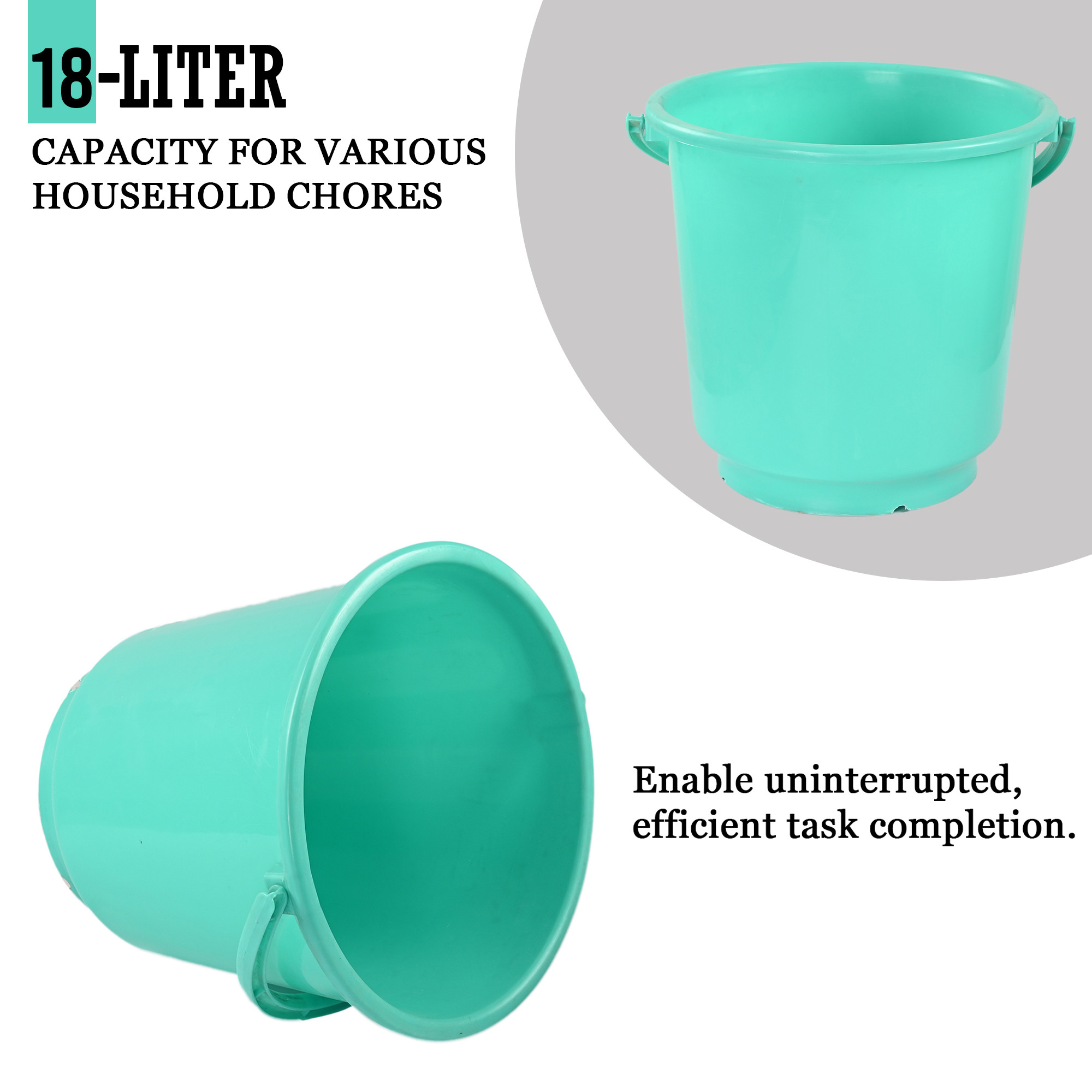 Kuber Industries 18L Bucket for Bathroom Kitchen  Home with Lid  Carry Handle  Portable Storage Container Hot  Cold Water BucketBalti for Cleaning  Green