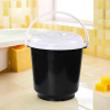 18L Bucket for Bathroom, Kitchen &amp; Home with Lid &amp; Carry Handle | Portable Storage Container Hot &amp; Cold Water Bucket/Balti for Cleaning | White-Black