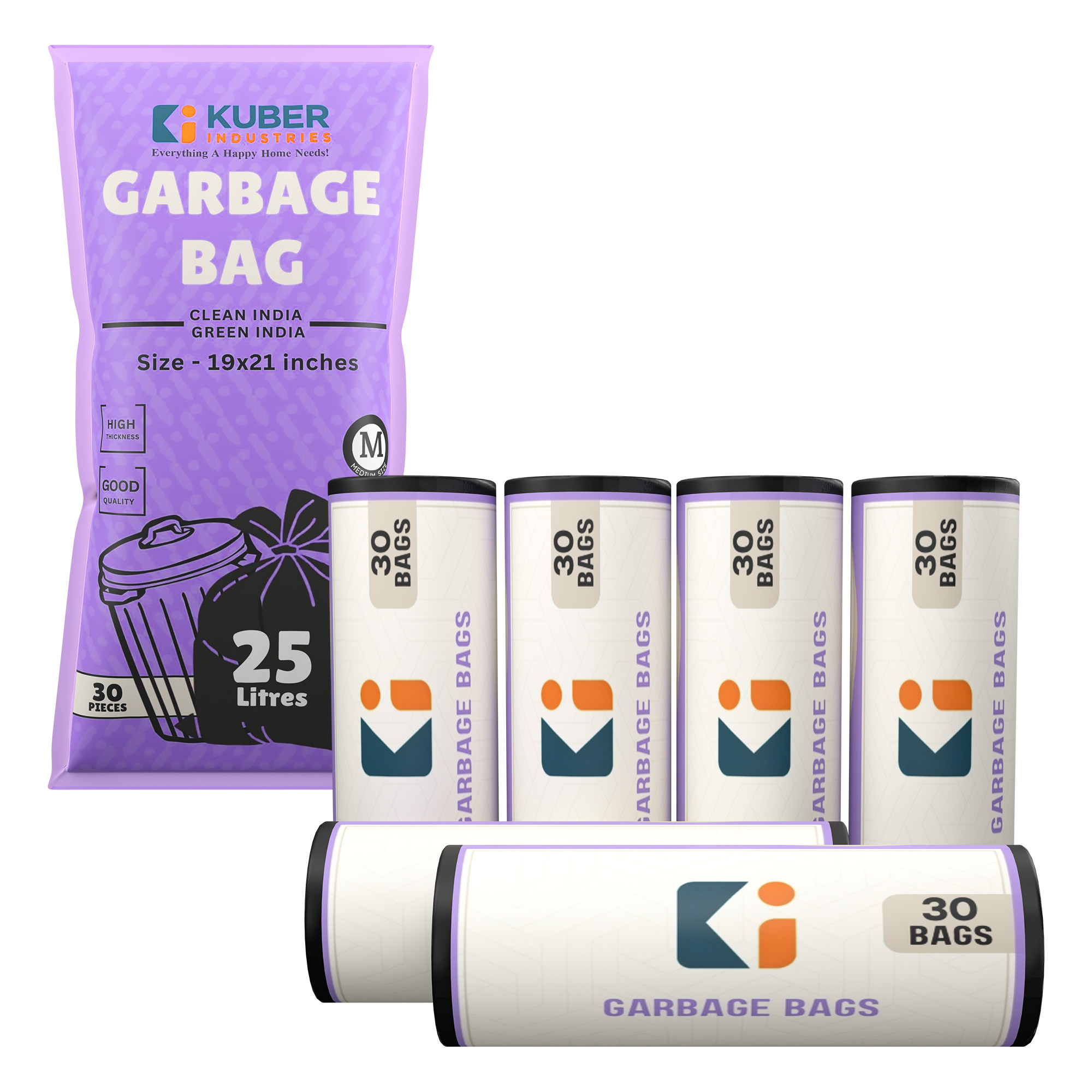 Kuber Industries 19x21 Inches Premium Garbage Bags for Dustbin Dustbin BagTrash Bag For Dry  Wet waste  Odour Free Black Dustbin Bag for Home Office Hotels Hospitals