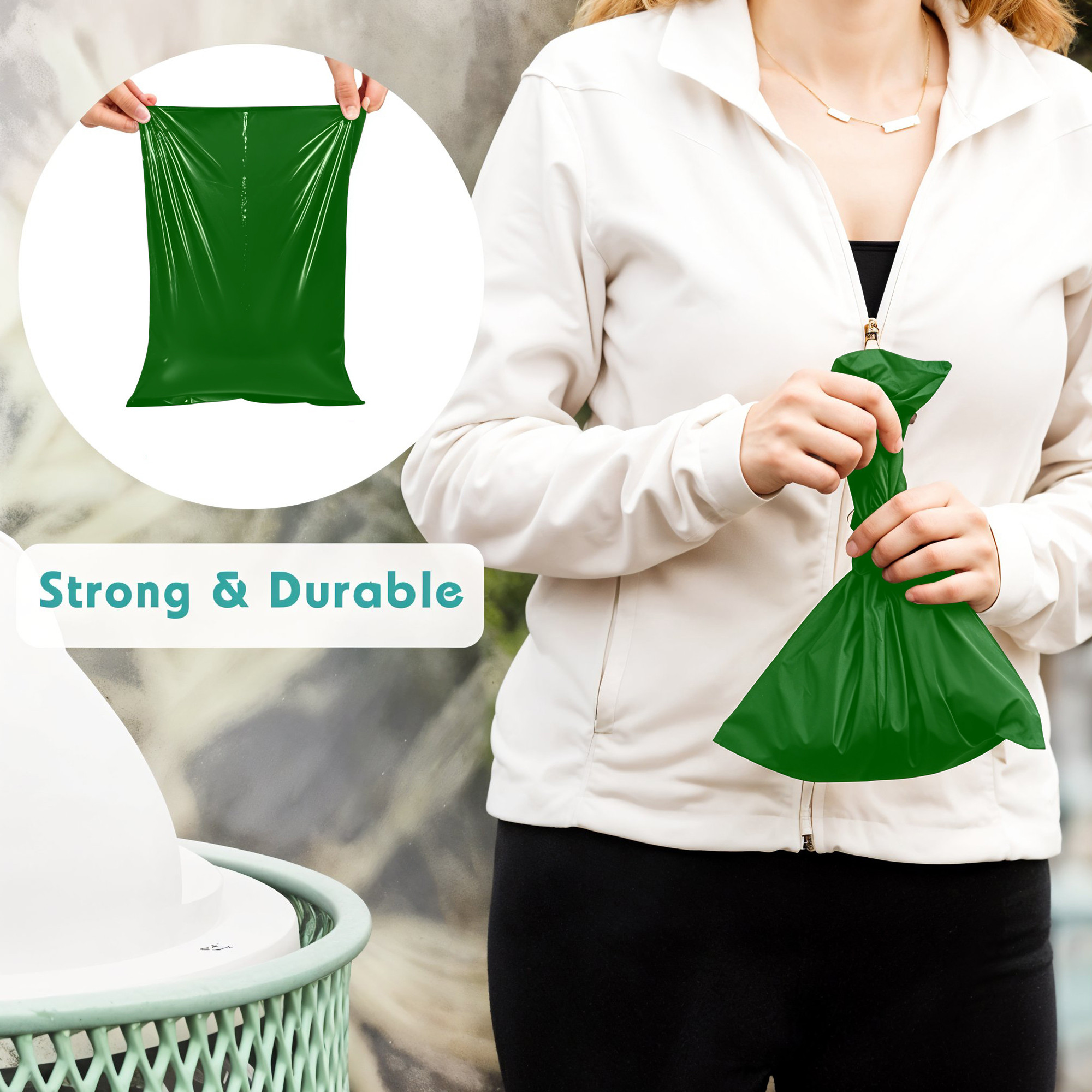 Kuber Industries 19x21 Inches Premium Garbage Bags for Dustbin Dustbin BagTrash Bag For Dry  Wet waste  Odour Free Green Dustbin Bag for Home Office Hotels Hospitals