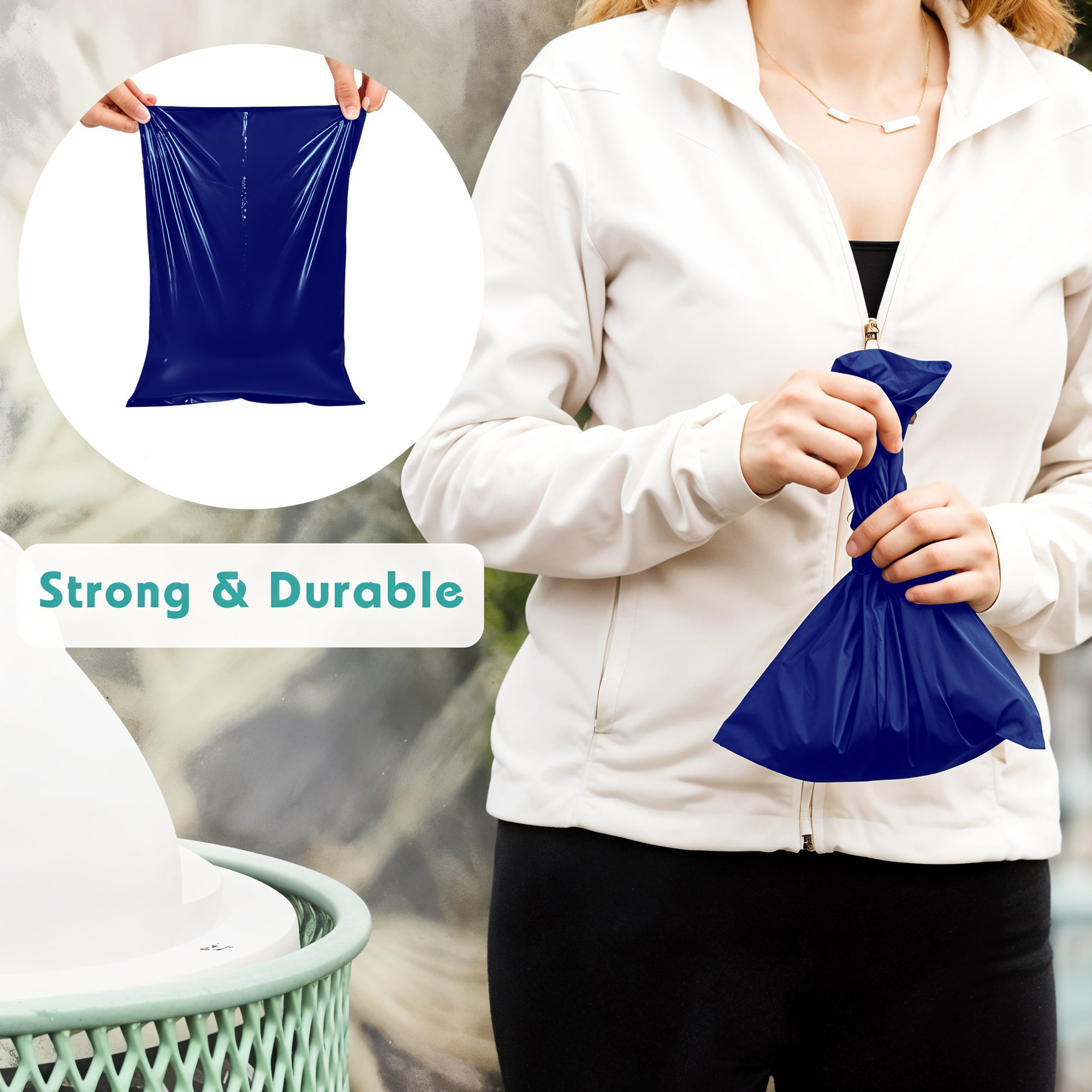 Kuber Industries 19x21 Inches Premium Garbage Bags for Dustbin Dustbin BagTrash Bag For Dry  Wet waste  Odour Free Blue Dustbin Bag for Home Office Hotels Hospitals