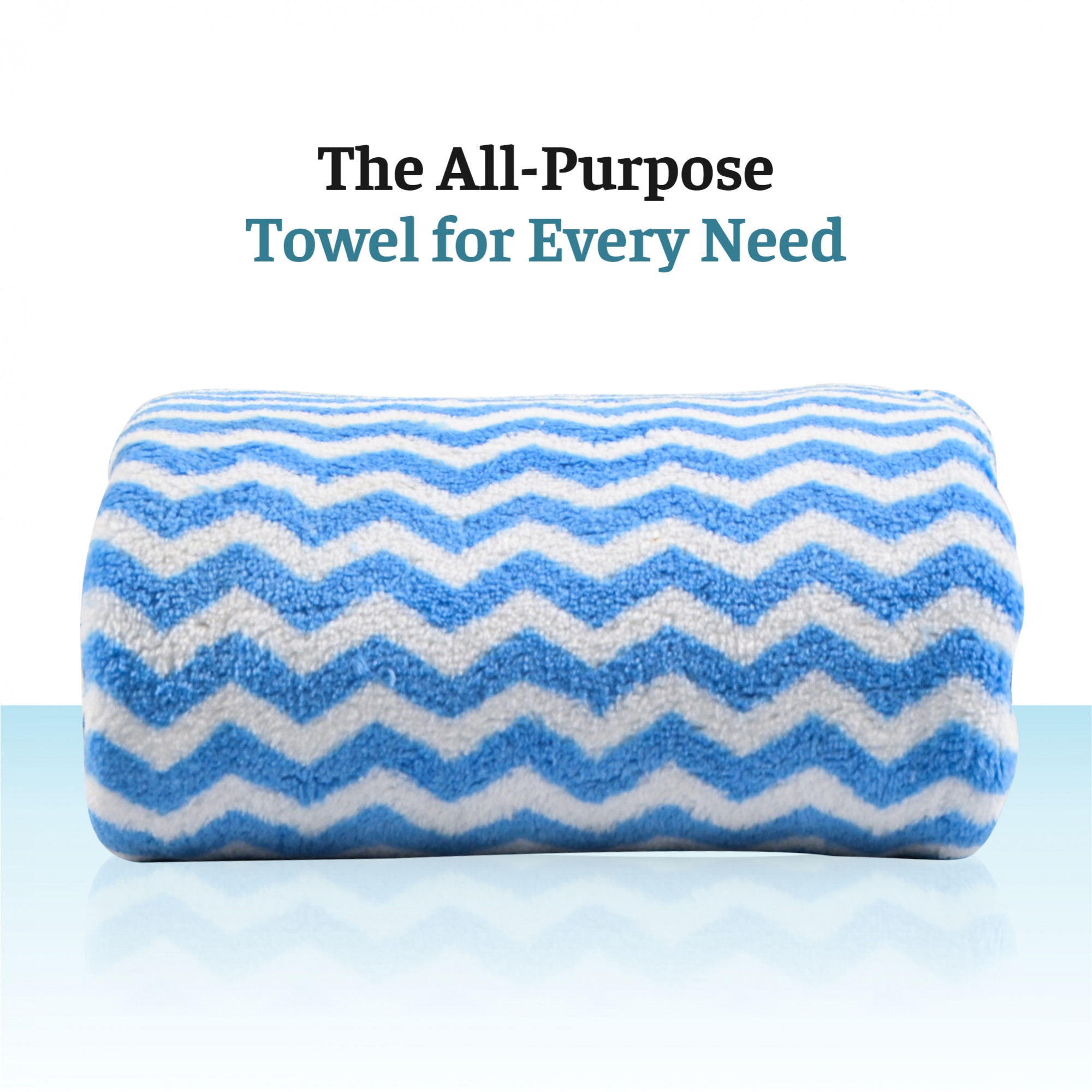 Kuber Industries 19x38 Inch Microfiber Soft Face Towels for Women and Men  280 GSM Quick Dry  Absorbent Hanging Hand Towels for Wash Basin Bathroom Kitchen and Home  Zig Zag - Blue