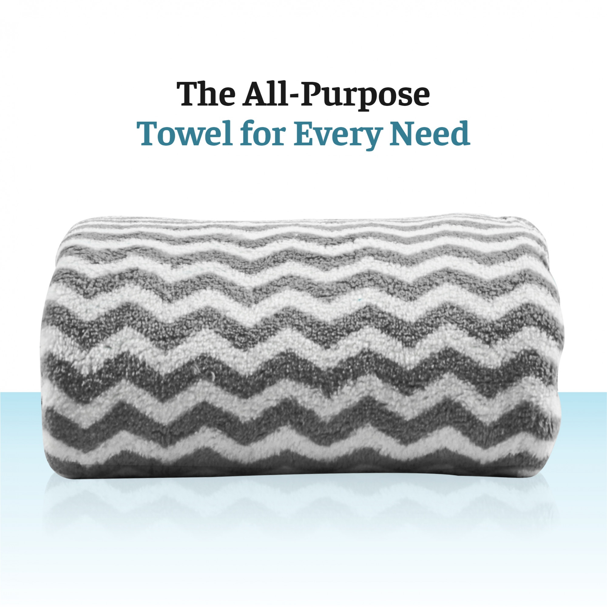 Kuber Industries 19x38 Inch Microfiber Soft Face Towels for Women and Men  280 GSM Quick Dry  Absorbent Hanging Hand Towels for Wash Basin Bathroom Kitchen and Home  Zig Zag - Grey