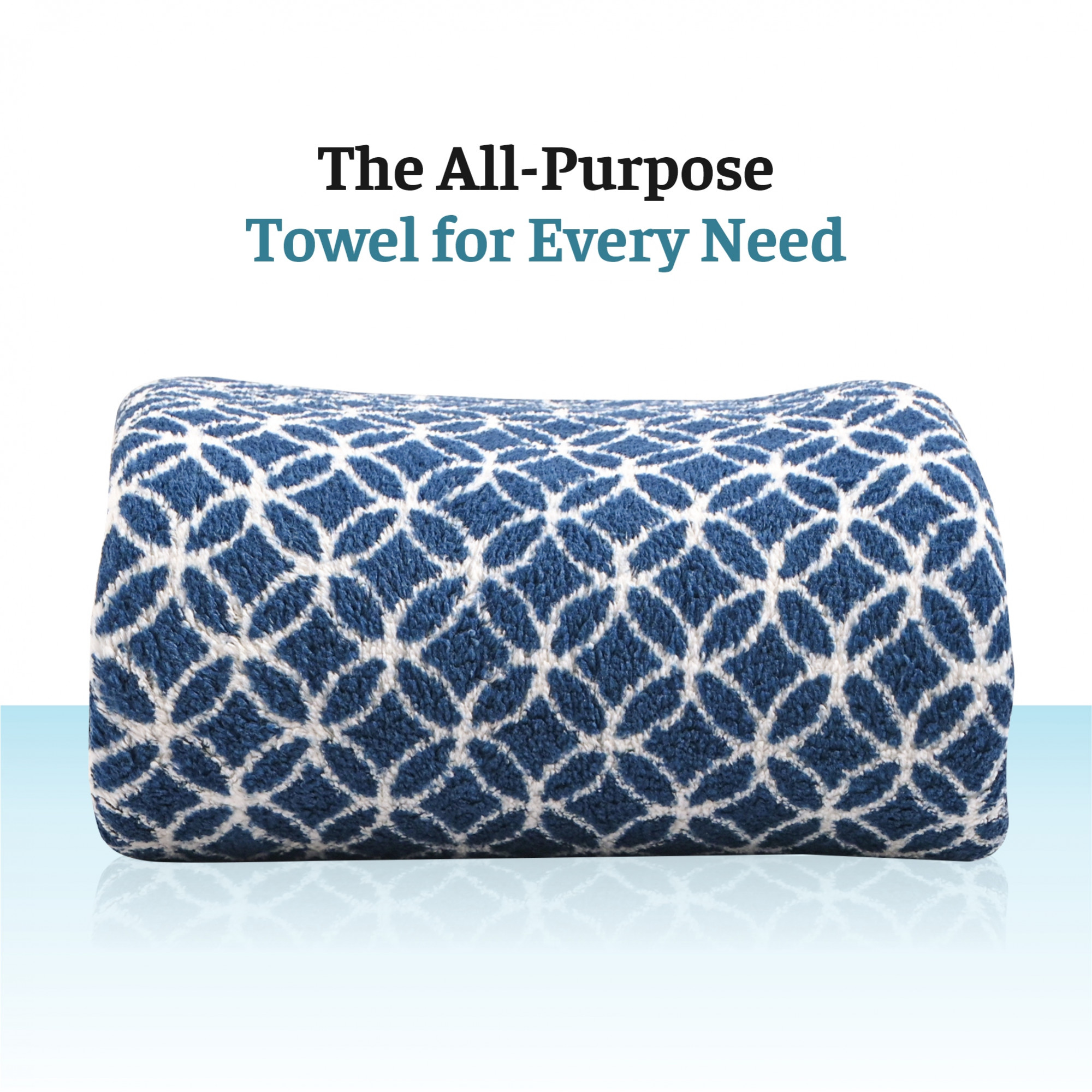 Kuber Industries 19x38 Inch Microfiber Soft Face Towels for Women and Men  280 GSM Quick Dry  Absorbent Hanging Hand Towels for Wash Basin Bathroom Kitchen and Home  Circle - Blue