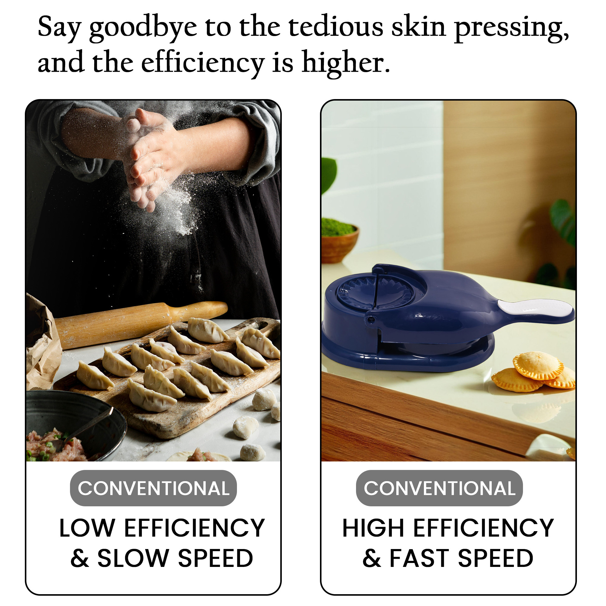 Kuber Industries 2 in 1 Momo  Gujiya Ghughra Dumbling Pressing Machine  Plastic Kolukattai Maker Mould for Kitchen  Puri kolukattai karjikai  Kadabu Maker Mold  Blue