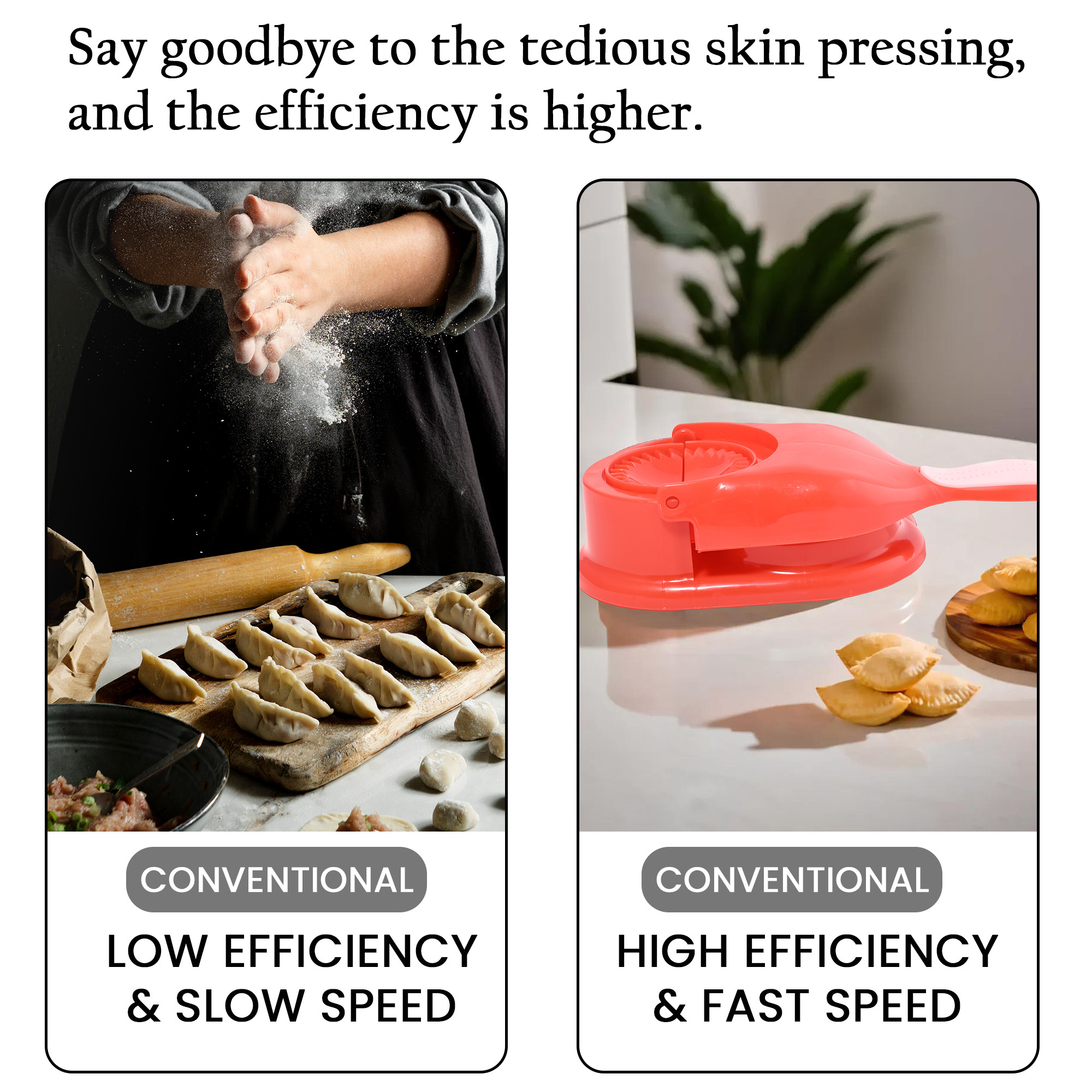 Kuber Industries 2 in 1 Momo  Gujiya Ghughra Dumbling Pressing Machine  Plastic Kolukattai Maker Mould for Kitchen  Puri kolukattai karjikai  Kadabu Maker Mold  Red