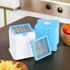 2 in 1 Vegetable Chopper for Kitchen with Push-Clean Feature | Size Adjustable Potato Chipser &amp; French Fry Machine | Manual Potato Cutter / Finger Chips Machine | Multicolor