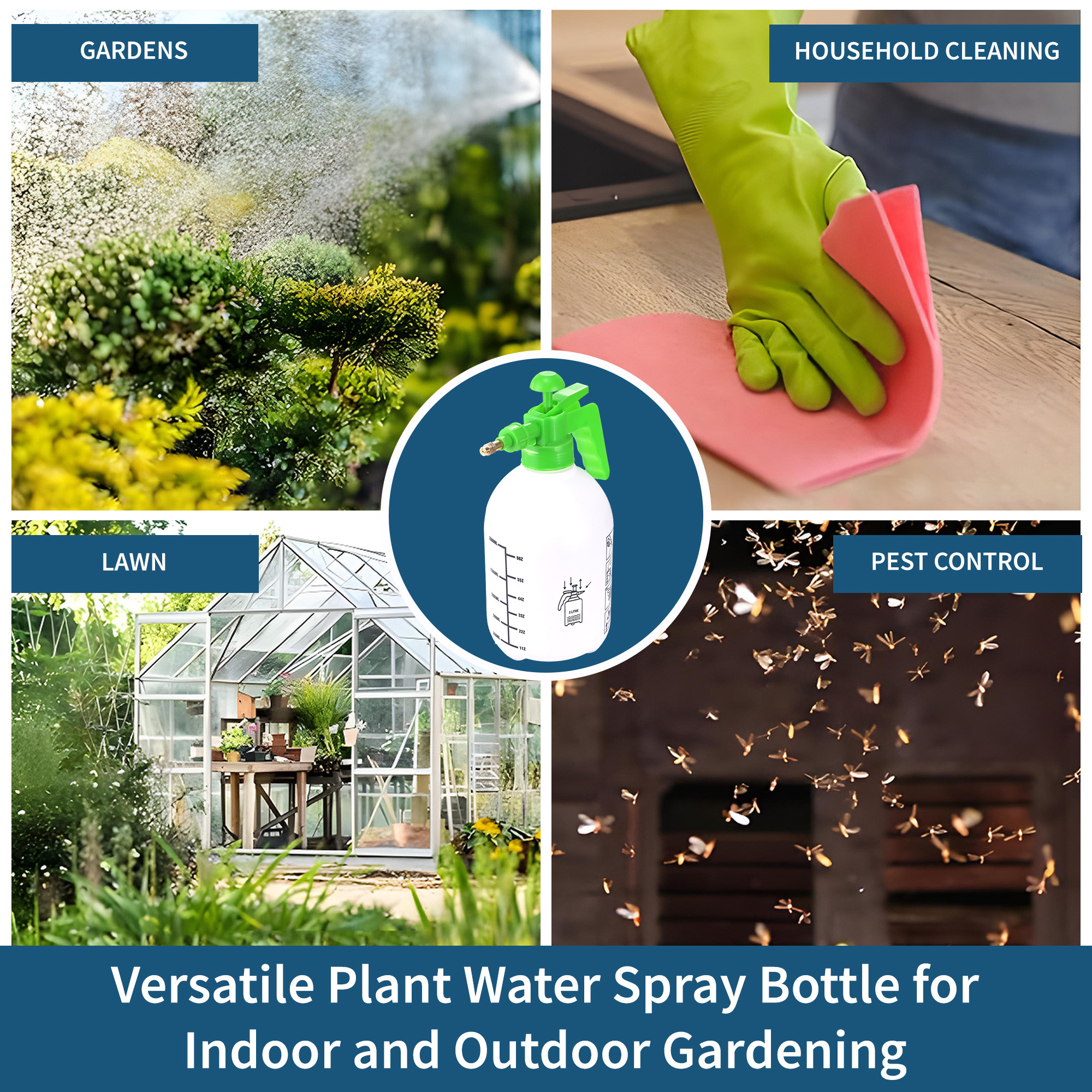 Kuber Industries 2 Liter Water Spray for Plants  Flowers  Watercannon Sprinkler Pressure Sprayer Pump  Plant Spray for Lawn Herbicides Pesticides Fertilizers  Plant Watering Can  White