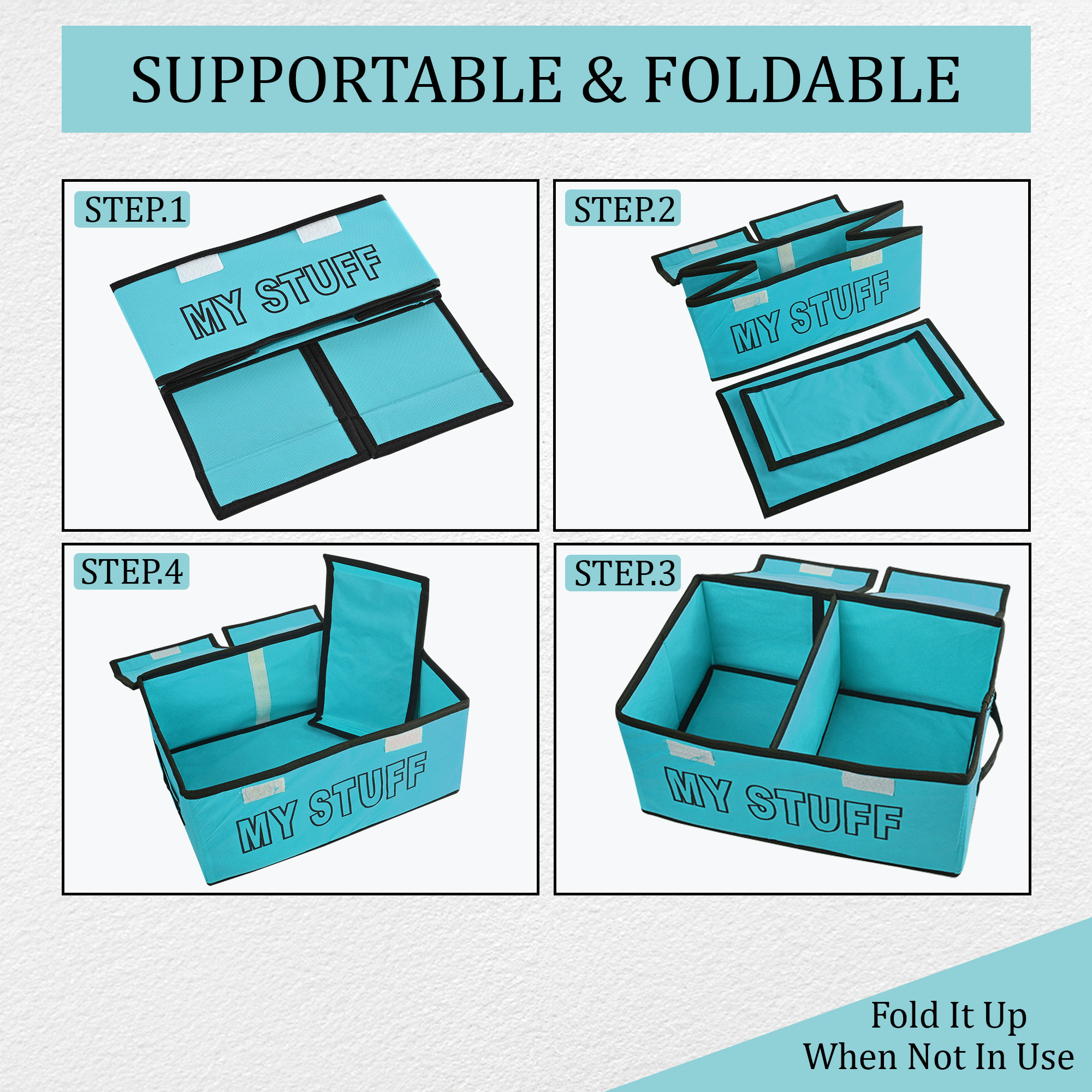 Kuber Industries 2 Partition Storage Box for Wardrobe with Lid  Closet Organizers  Baby Clothes Organizer  Foldable Dress Organizer  Cupboard Organiser  My Stuff  Reliance Green