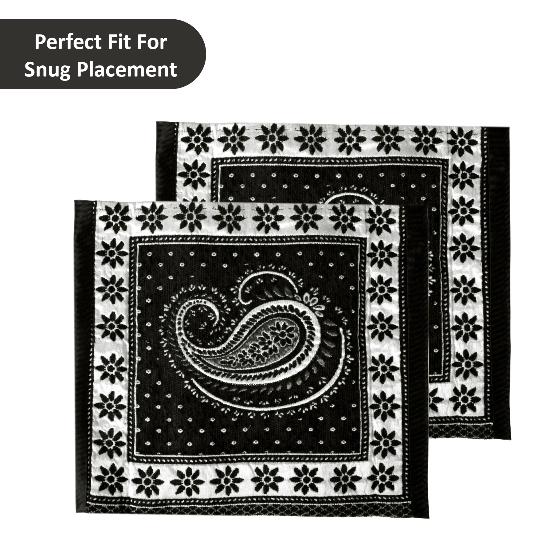 Kuber Industries 2 Pcs Aesthetic BolsterSide Pillow Cover with Dori for Sofa  Diwan  Washable Cylindrical Takiya  Round Pillow Cover for Home Decor  Carry Design - Black