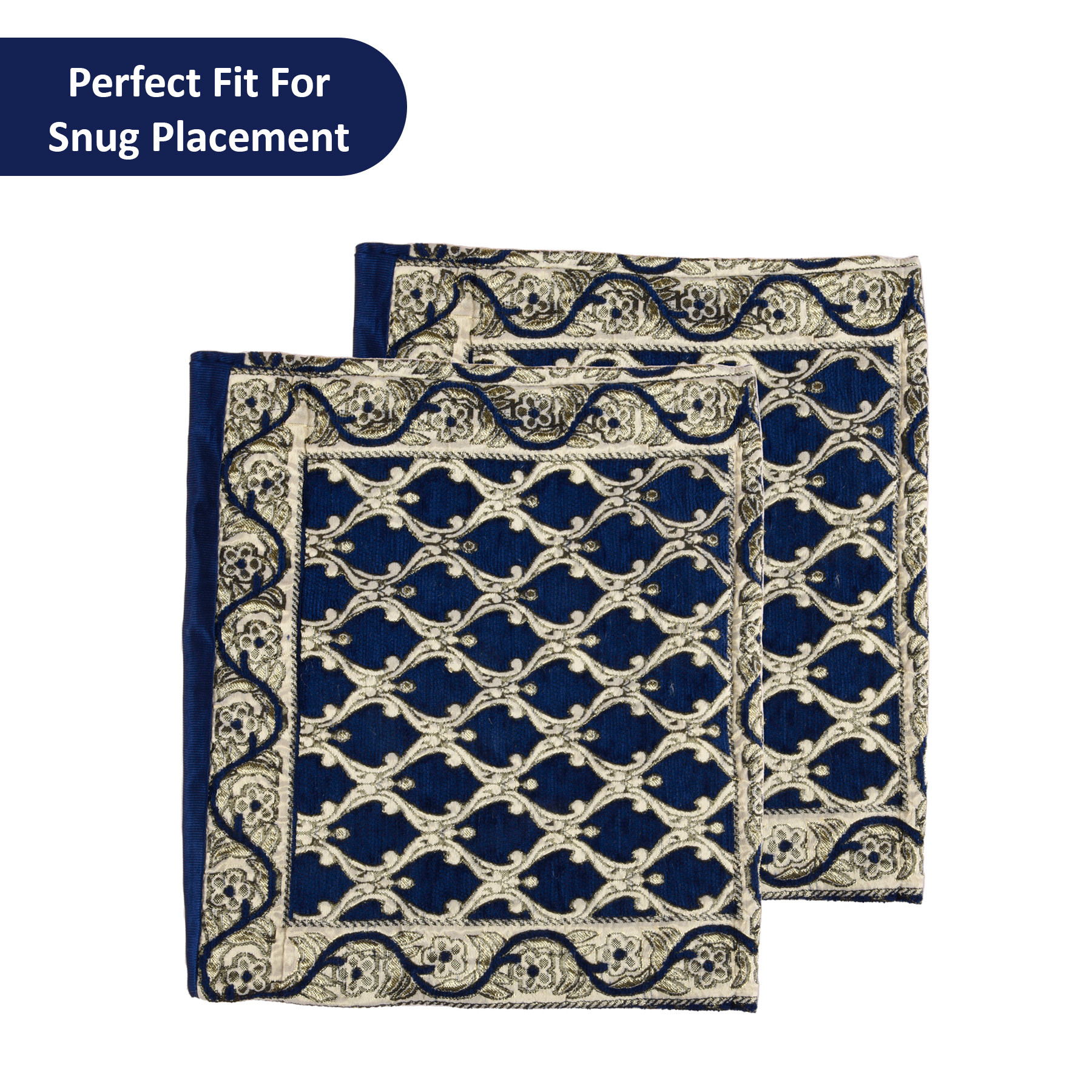 Kuber Industries 2 Pcs Aesthetic BolsterSide Pillow Cover with Dori for Sofa  Diwan  Washable Cylindrical Takiya  Round Pillow Cover for Home Decor  Jali Design - Golden Blue