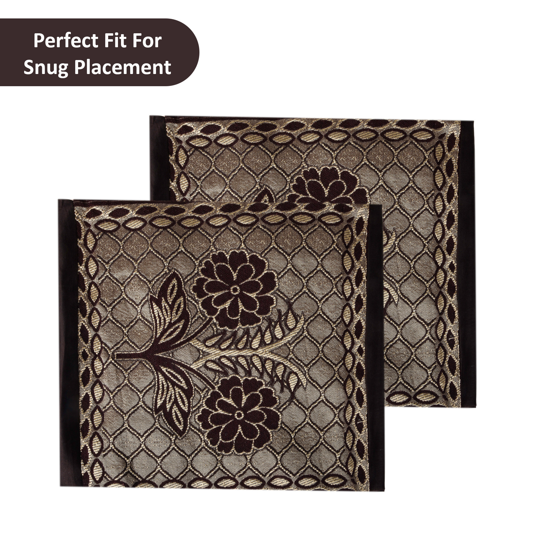 Kuber Industries 2 Pcs Aesthetic BolsterSide Pillow Cover with Dori for Sofa  Diwan  Washable Cylindrical Takiya  Round Pillow Cover for Home Decor  Flower Design - Golden Brown