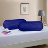 2 Pcs Aesthetic Bolster/Side Pillow Cover with Dori for Sofa &amp; Diwan | Washable Cylindrical Takiya &amp; Round Pillow Cover for Home Decoration | Floral Design - Blue