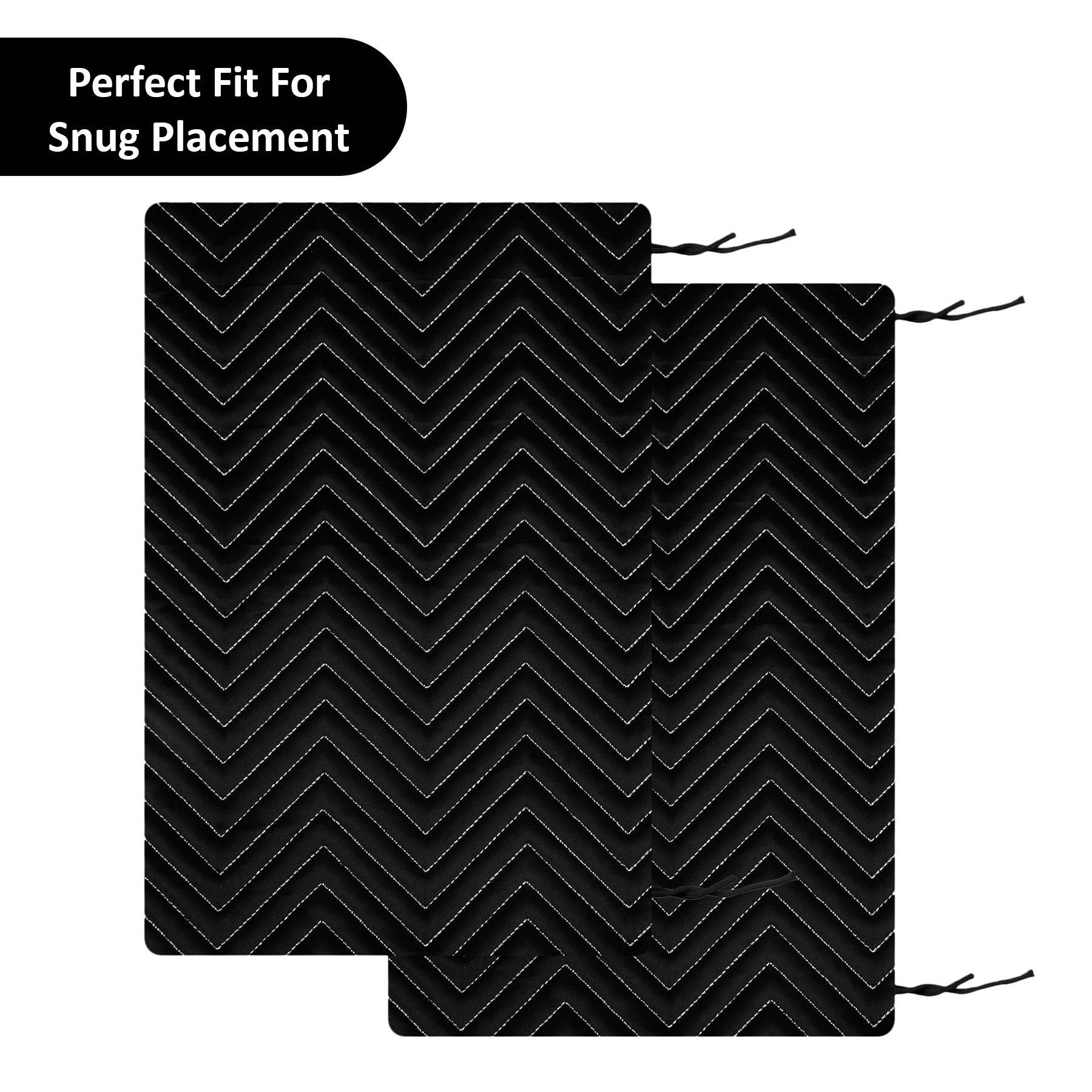 Kuber Industries 2 Pcs Aesthetic BolsterSide Pillow Cover with Dori for Sofa  Diwan  Washable Cylindrical Takiya  Round Pillow Cover for Home Decoration  Zig Zag- Black Silver