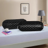 2 Pcs Aesthetic Bolster/Side Pillow Cover with Dori for Sofa &amp; Diwan | Washable Cylindrical Takiya &amp; Round Pillow Cover for Home Decoration | Polka Dot- Black