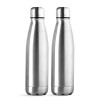 2 Pcs Insulated Steel Water Bottle (1 Ltr) | Hot &amp; Cold Thermos Flask / Thermosteel | Leakproof &amp; Corrosion Resistant For Travel, Office, Trekking, Home, Office, Kids | Silver
