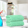 2 Pcs Microfiber Cleaning Towel | 30x60cm Multipurpose, Reusable &amp; Water Absorbent Towels For Cleaning Glass, Kitchens &amp; Bathrooms | 350 GSM | Green