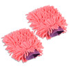 Microfiber Double Sided 50GSM Car Washing Gloves | Super Absorbent Chenille Mitt Gloves - Perfect Wash Cleaning for Bike, Auto, Cars Interior and Exterior | Pink