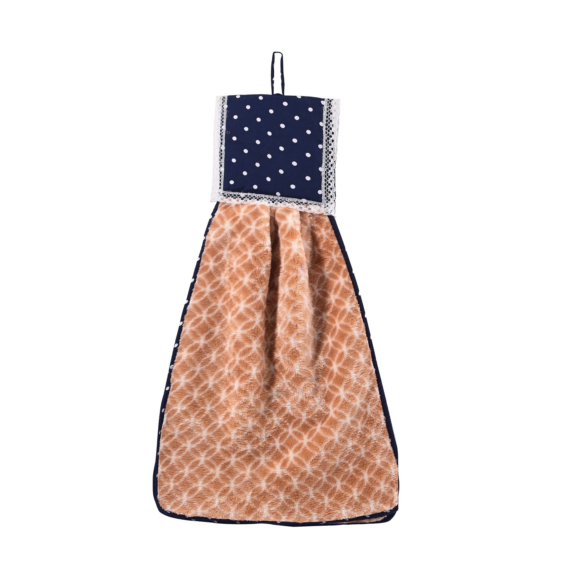 Kuber Industries 2 Pcs Microfiber Wash Basin Hand Towel with Hanging Loop  Soft Hanging Hand Towel for Kitchen and Bathroom  Quick-Dry Wash Basin Napkins for Everyday Use  Circle - Golden