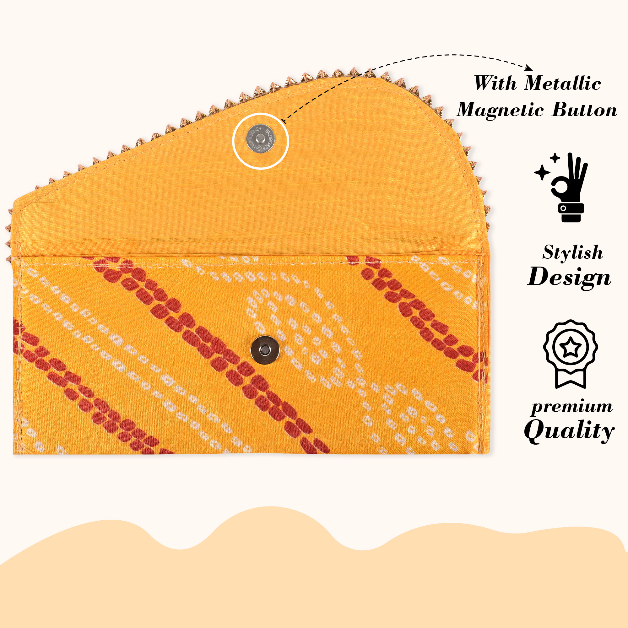 Kuber Industries 2 Pcs Polyester Fancy Shagun Envelope for Gifting Money  Cash Gift CoversLifafa for Marriage Wedding Eid Ceremony  Festivals  HaldiMehndi Decoration  Bandhej Print  Yellow