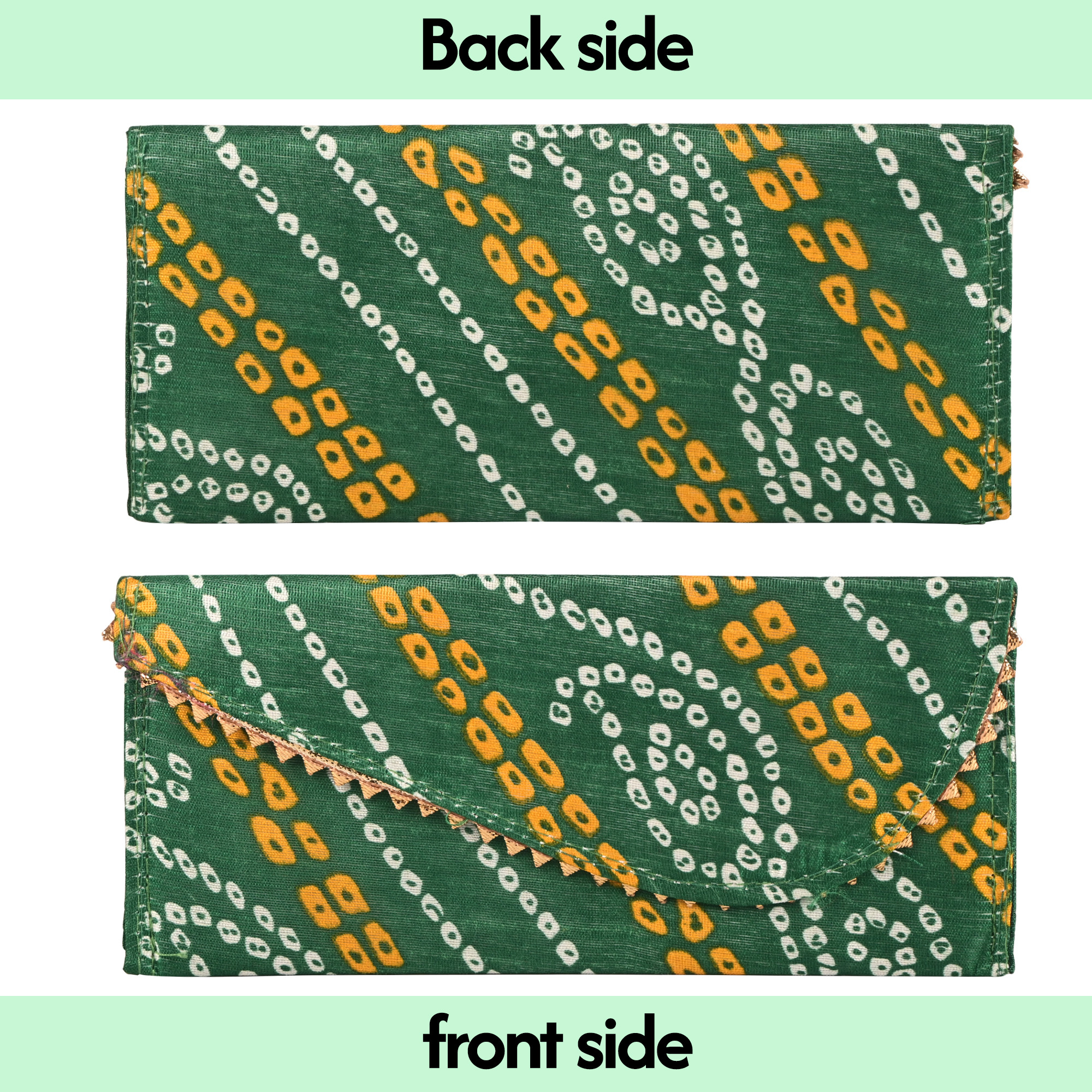 Kuber Industries 2 Pcs Polyester Fancy Shagun Envelope for Gifting Money  Cash Gift CoversLifafa for Marriage Wedding Eid Ceremony  Festivals  HaldiMehndi Decoration  Bandhej Print  Green