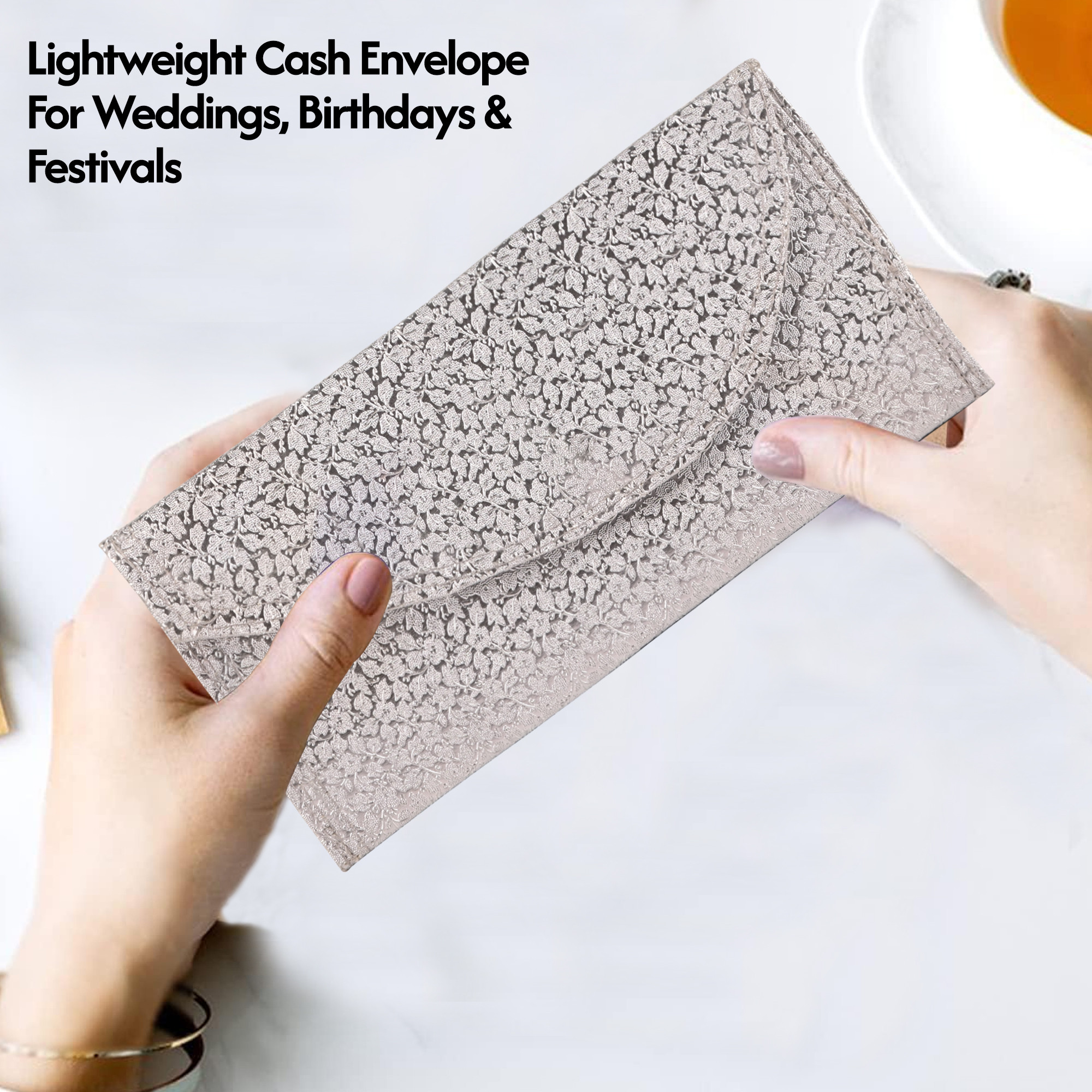 Kuber Industries 2 Pcs Premium Fancy Rexine Shagun Envelope for Gifting Money  Cash Gift Covers  Lifafa for Marriage Wedding Eid Ceremony  Festivals  Haldi  Mehndi Decoration  Silver