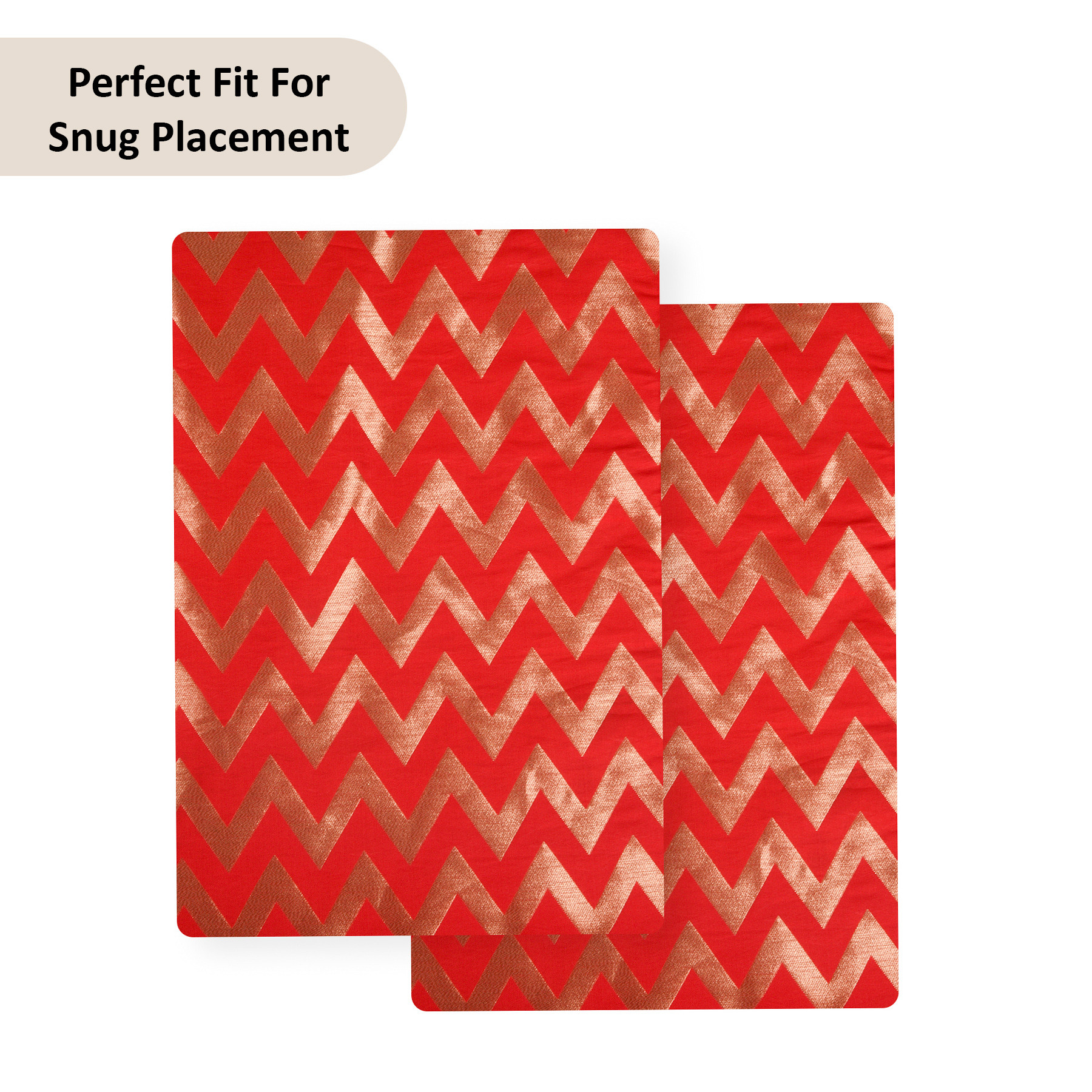 Kuber Industries 2 Pcs Set Durable RoundBolster Side Pillow Cover  Cylindrical Masland  Masand Long Pillow Cover For Diwan Takiyas  Zig Zag Golden - Red