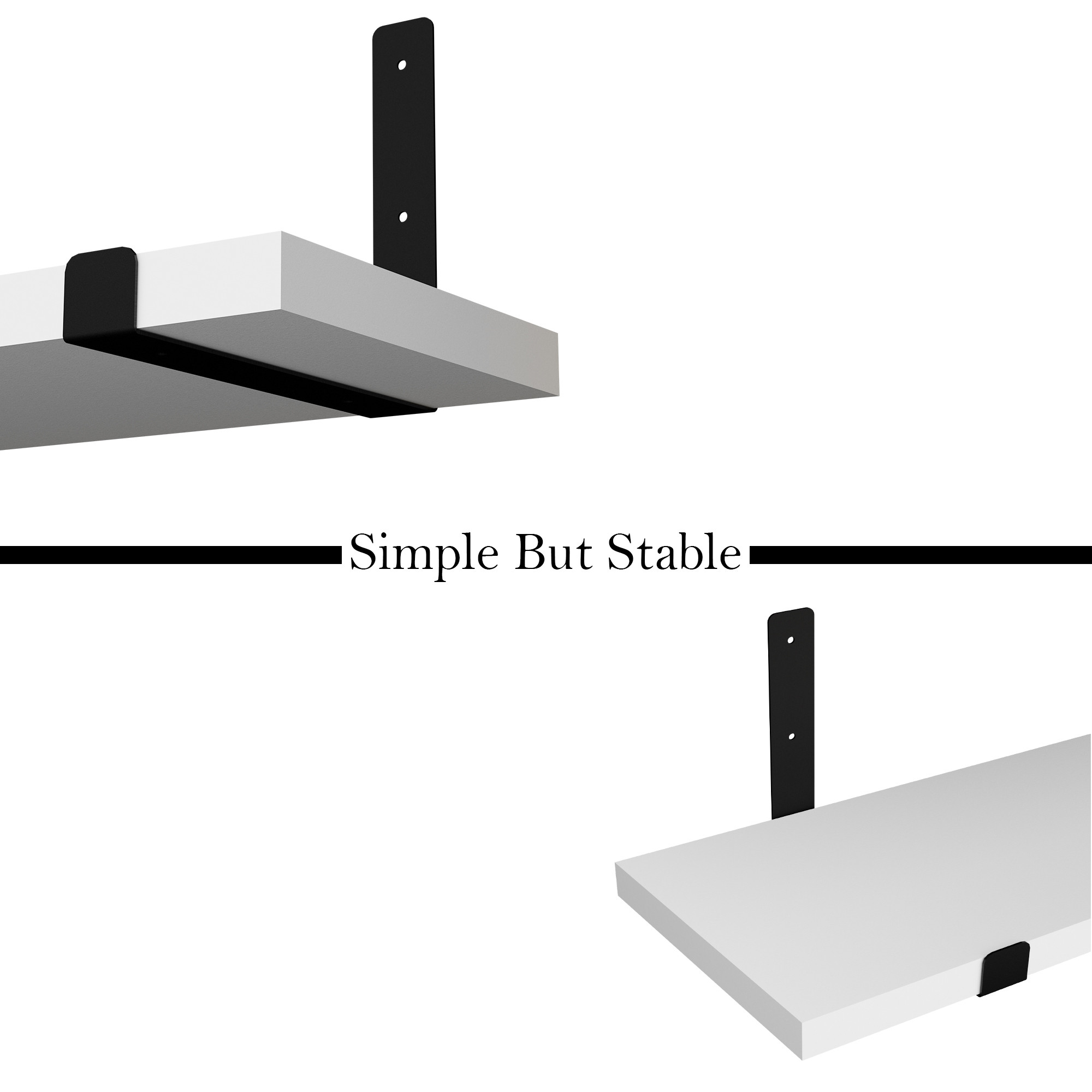 Kuber Industries 2 Pcs Set Wooden Wall Shelf for Bedroom  16x5 Inch Floating Shelf Display Rack for Living Room Decor  Engineered Wood Hanging Shelves Rack for Home Decoration Items  White