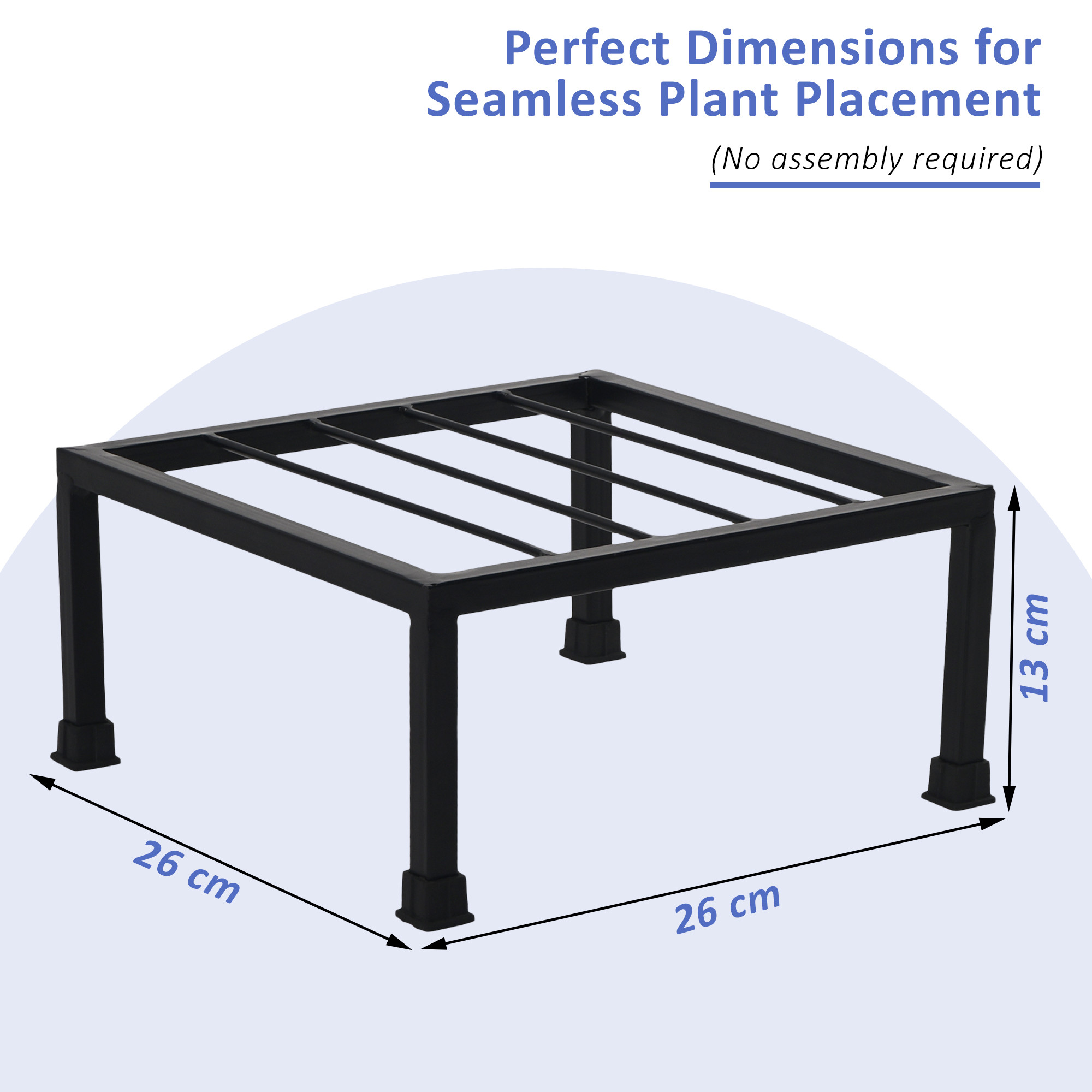 Kuber Industries 2 Pcs Square Metal Plant Stand for Home Decor  Strong Durable Gamla StandFlower Pot Holder for Gardening  Black