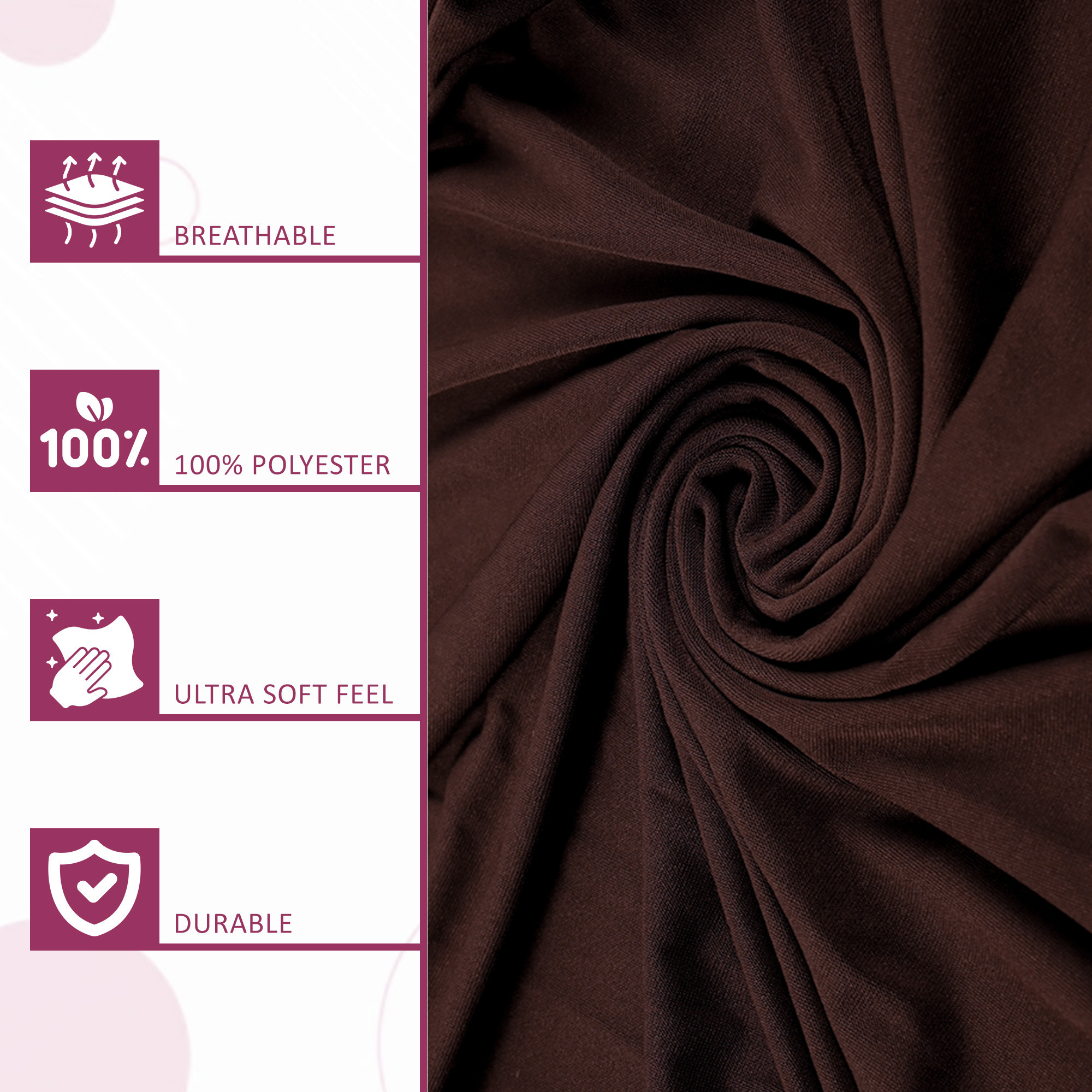 Kuber Industries 2 Pcs Stretchable Tea Table Chair Cover  Easy To Install  Machine Washable Chair Protector Seat Slipcover For Kitchen  Living Room  Plain - Brown