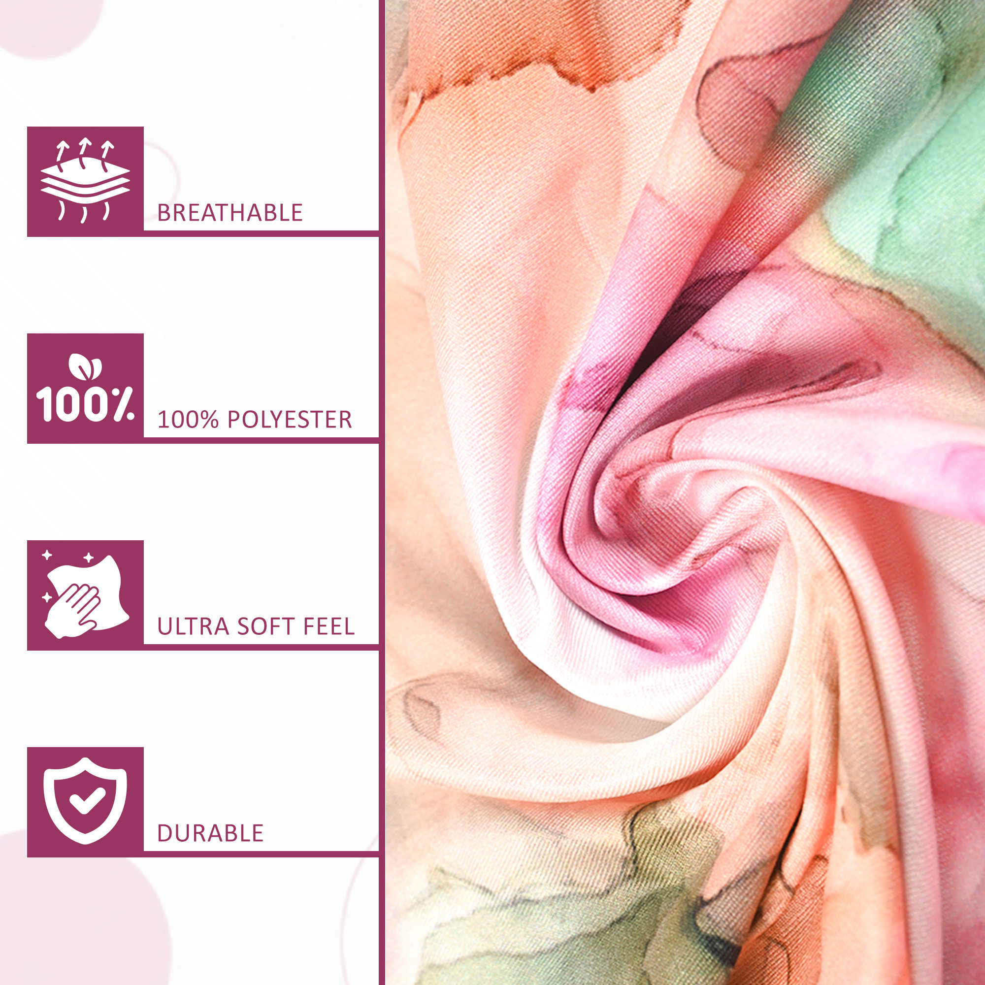 Kuber Industries 2 Pcs Stretchable Tea Table Chair Cover  Easy To Install  Machine Washable Chair Protector Seat Slipcover For Kitchen  Living Room  Multi Flower Print - Pink