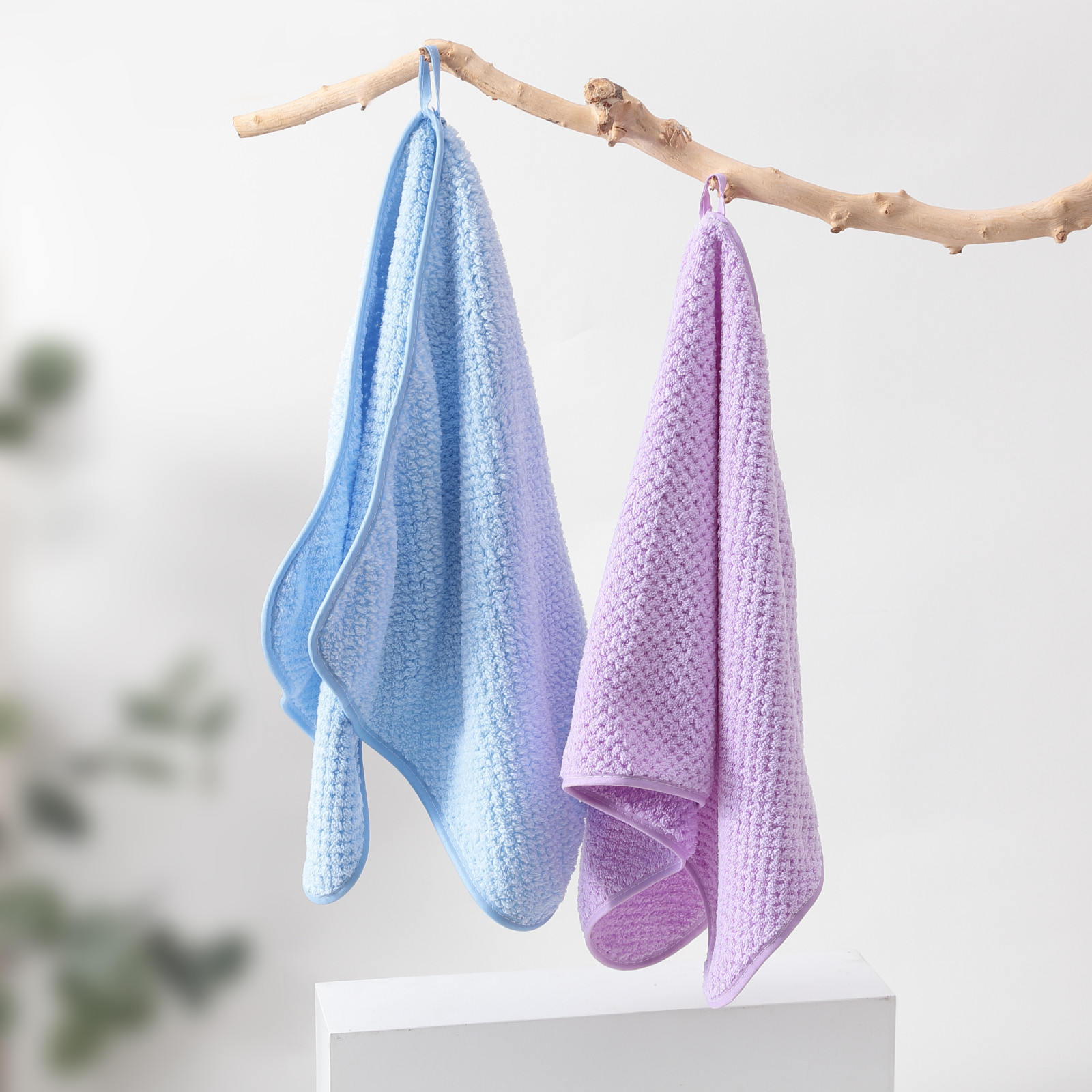 Kuber Industries 2 Piece Hand Towel Set|280 GSM|Gtm & Workout Towels|Super Absorbent & Antibacterial Treatment|Small Size, Travel Friendly  (Blue & Purple)