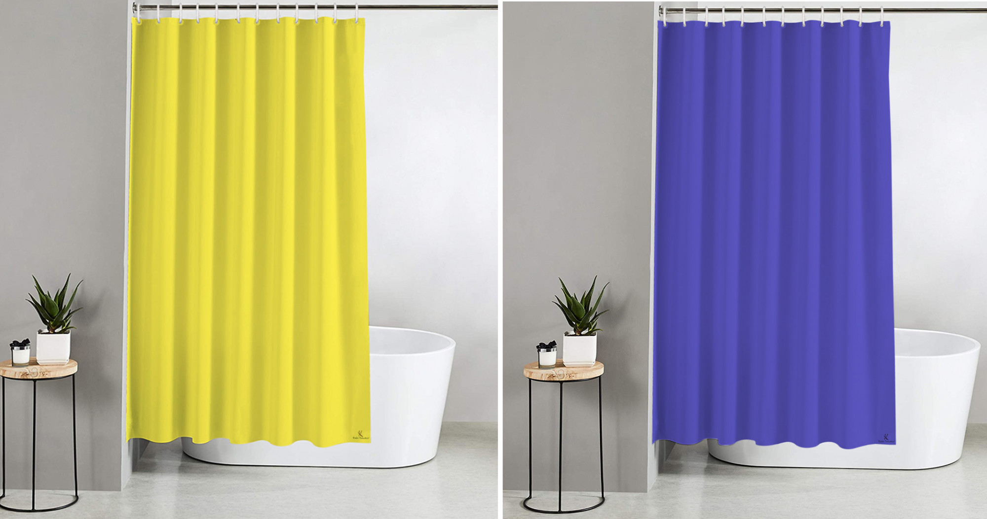 Kuber Industries 2 Pieces PEVA Shower Curtain Liner , Heavy Duty Plastic Shower Curtain With Hooks for Bathroom, Bathtub, 70