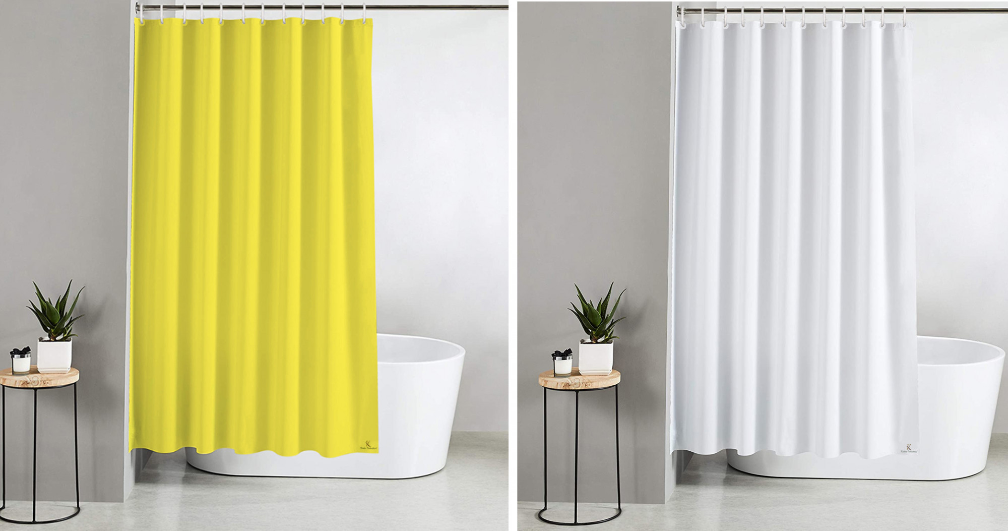 Kuber Industries 2 Pieces PEVA Shower Curtain Liner , Heavy Duty Plastic Shower Curtain With Hooks for Bathroom, Bathtub, 70