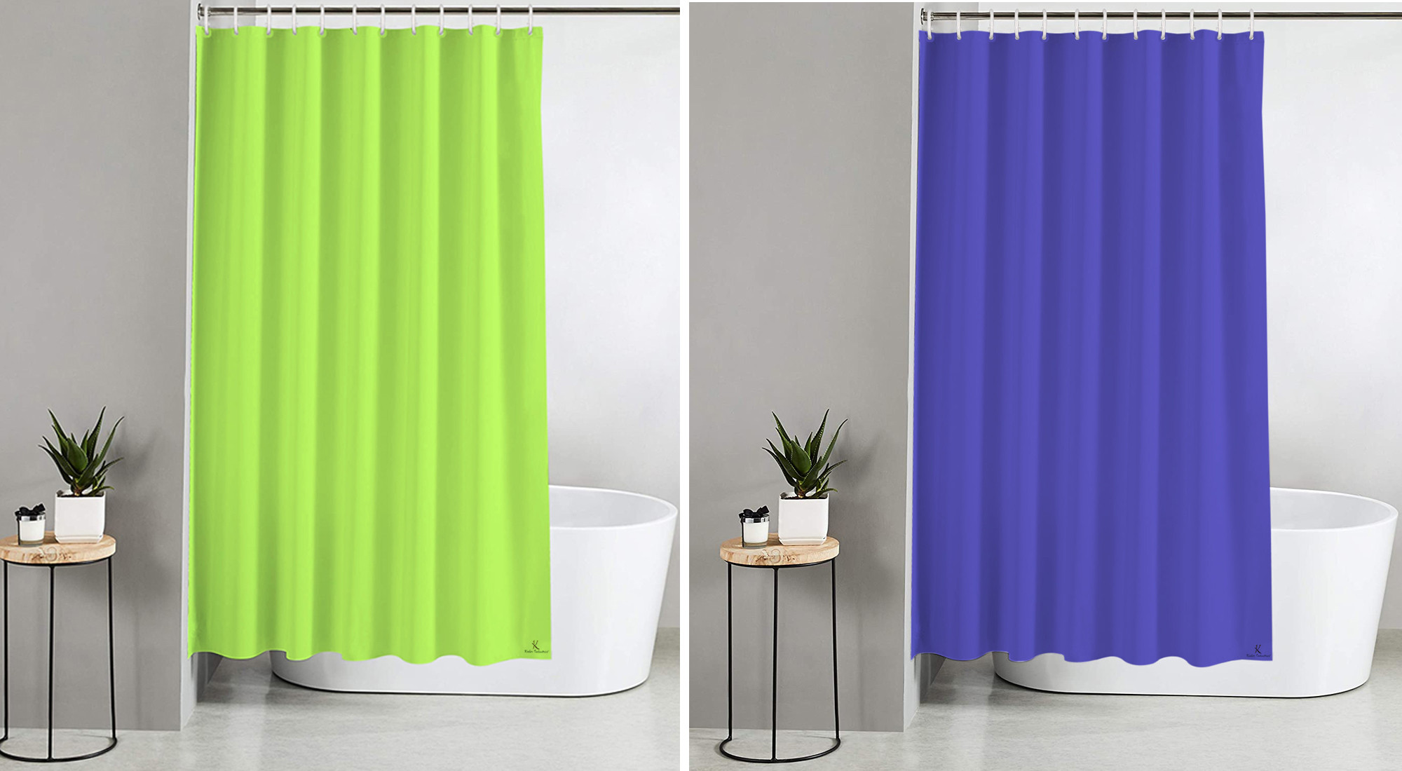 Kuber Industries 2 Pieces PEVA Shower Curtain Liner , Heavy Duty Plastic Shower Curtain With Hooks for Bathroom, Bathtub, 70