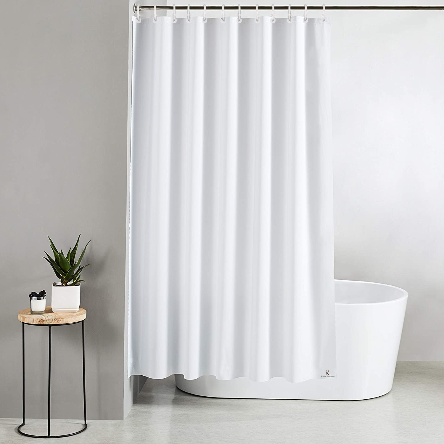 Kuber Industries 2 Pieces PEVA Shower Curtain Liner , Heavy Duty Plastic Shower Curtain With Hooks for Bathroom, Bathtub, 70