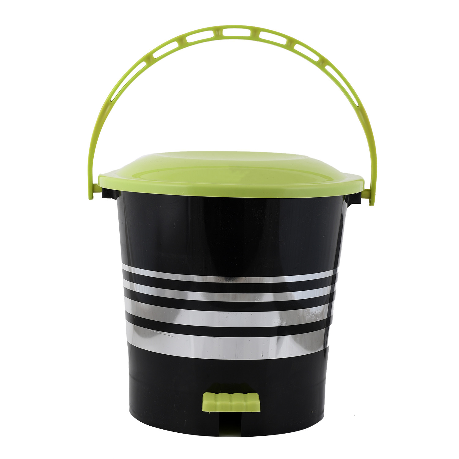 Kuber Industries 2 Pieces Plastic Dustbin Garbage Bin with Handle,5 Ltr & 10 Ltr (Green) -CTKTC38053