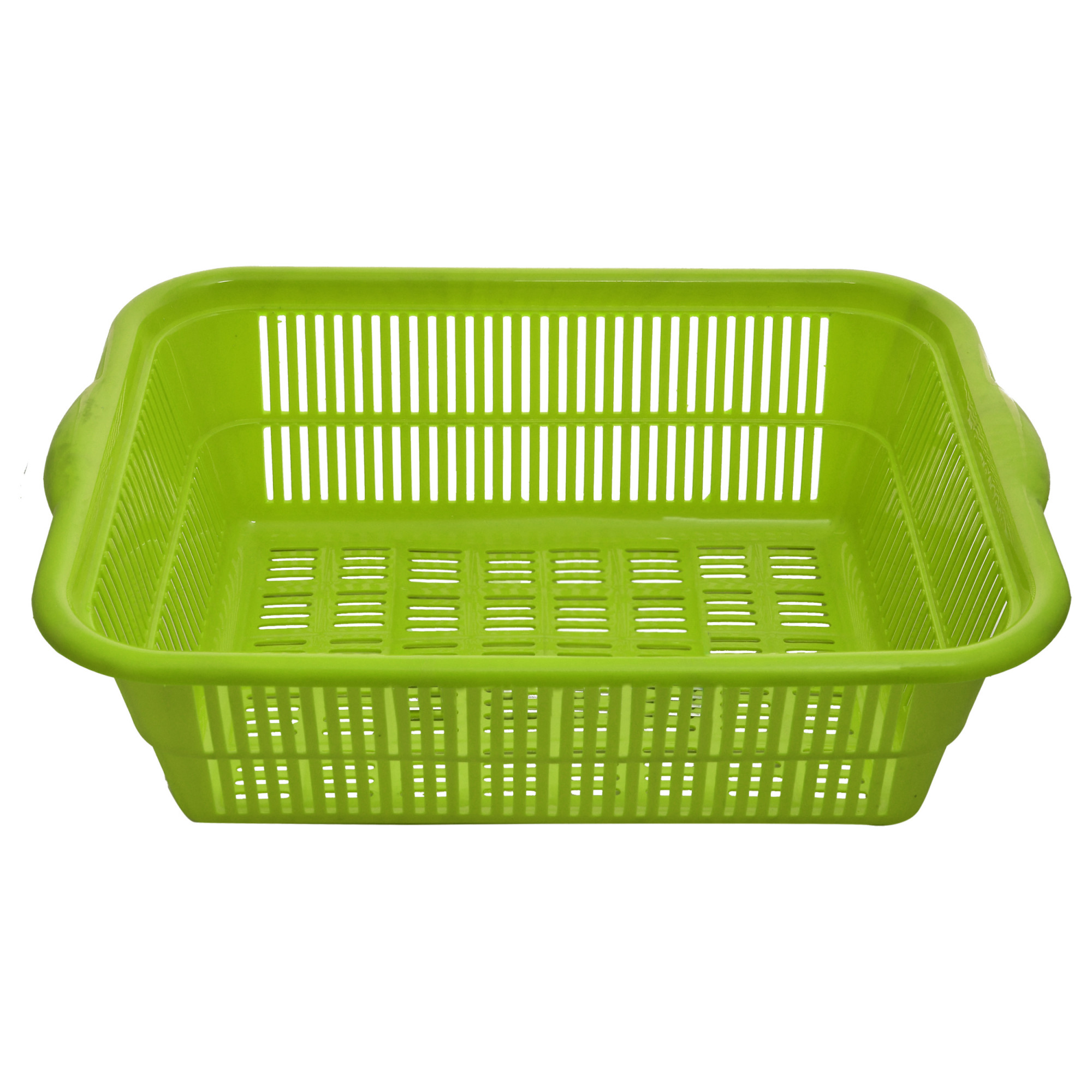 Kuber Industries 2 Pieces Plastic Kitchen Dish Rack Drainer Vegetables And Fruits Basket Dish Rack Multipurpose Organizers ,Large Size,Green & Yellow