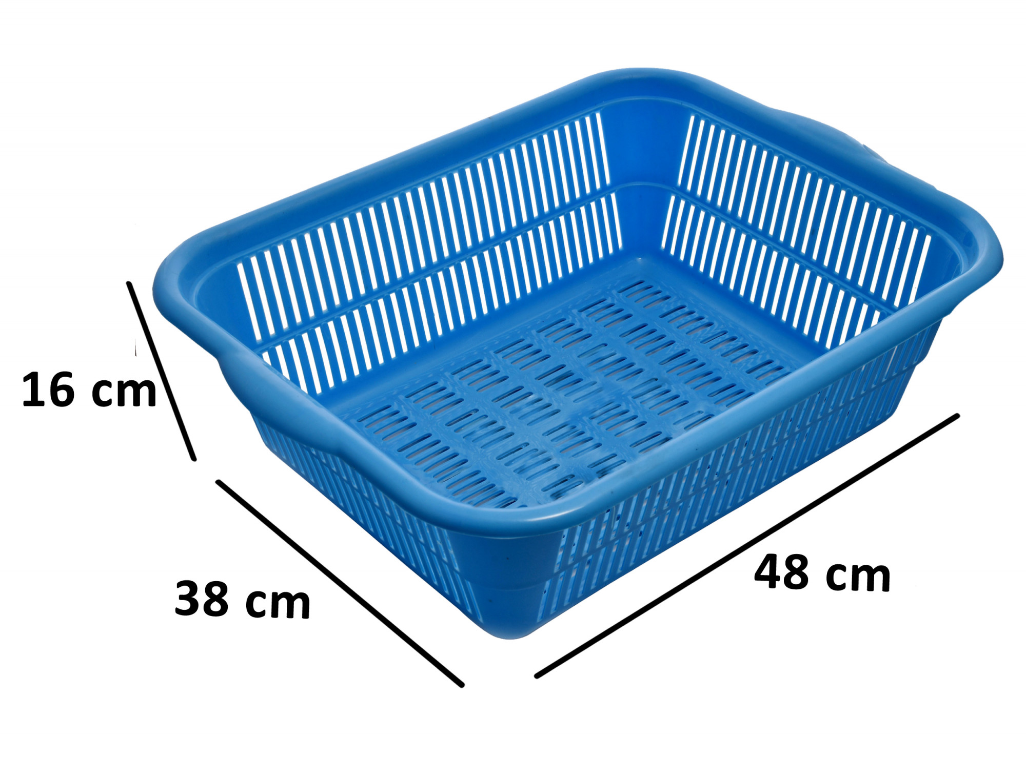 Kuber Industries 2 Pieces Plastic Kitchen Dish Rack Drainer Vegetables And Fruits Basket Dish Rack Multipurpose Organizers ,Large Size,Blue & Red