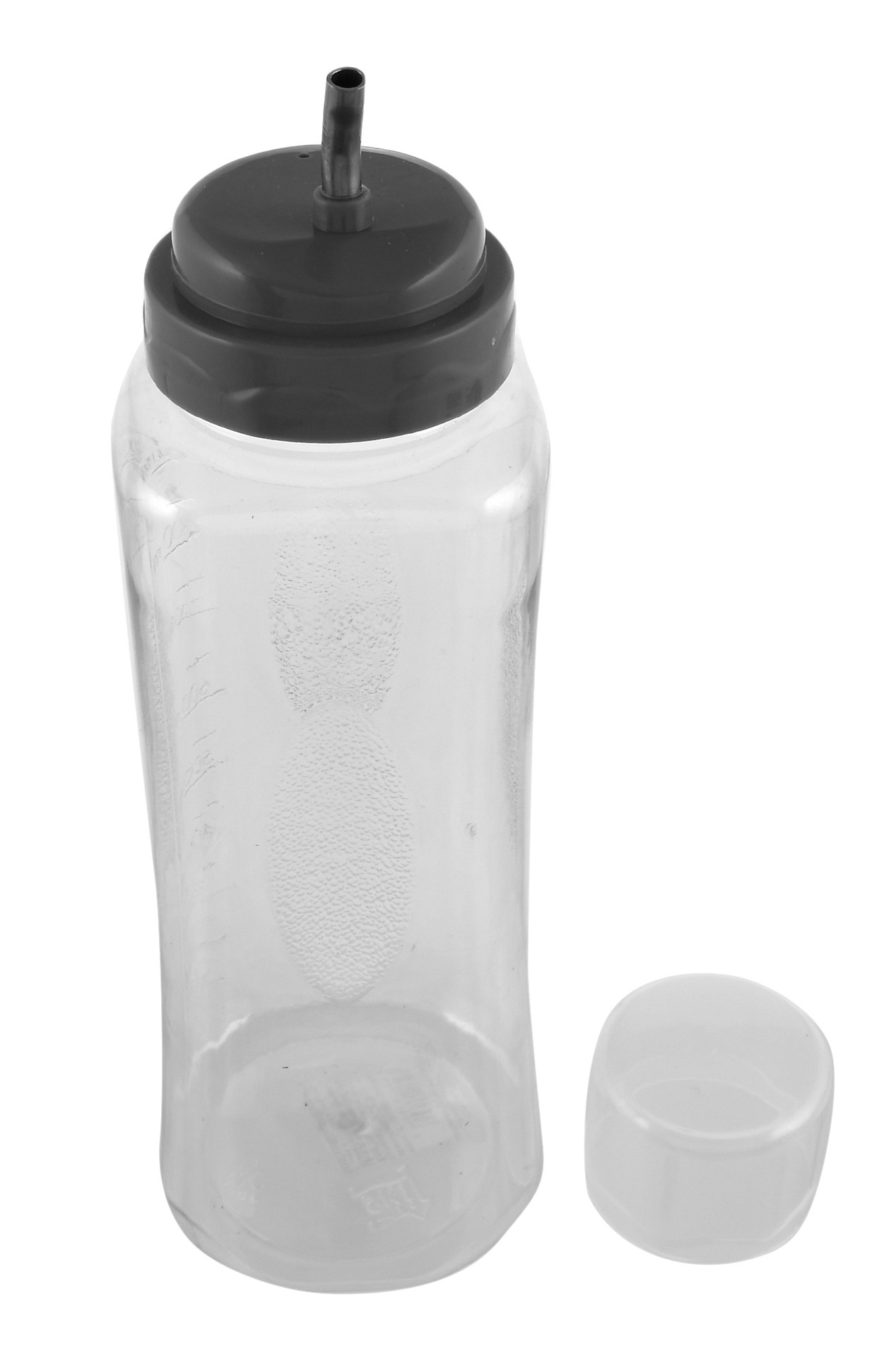 Kuber Industries 2 Pieces Plastic Leakproof Drop Oil Bottle Olive Oil Dispenser for Kitchen Storage Container,1 Ltr (Grey & Purple)