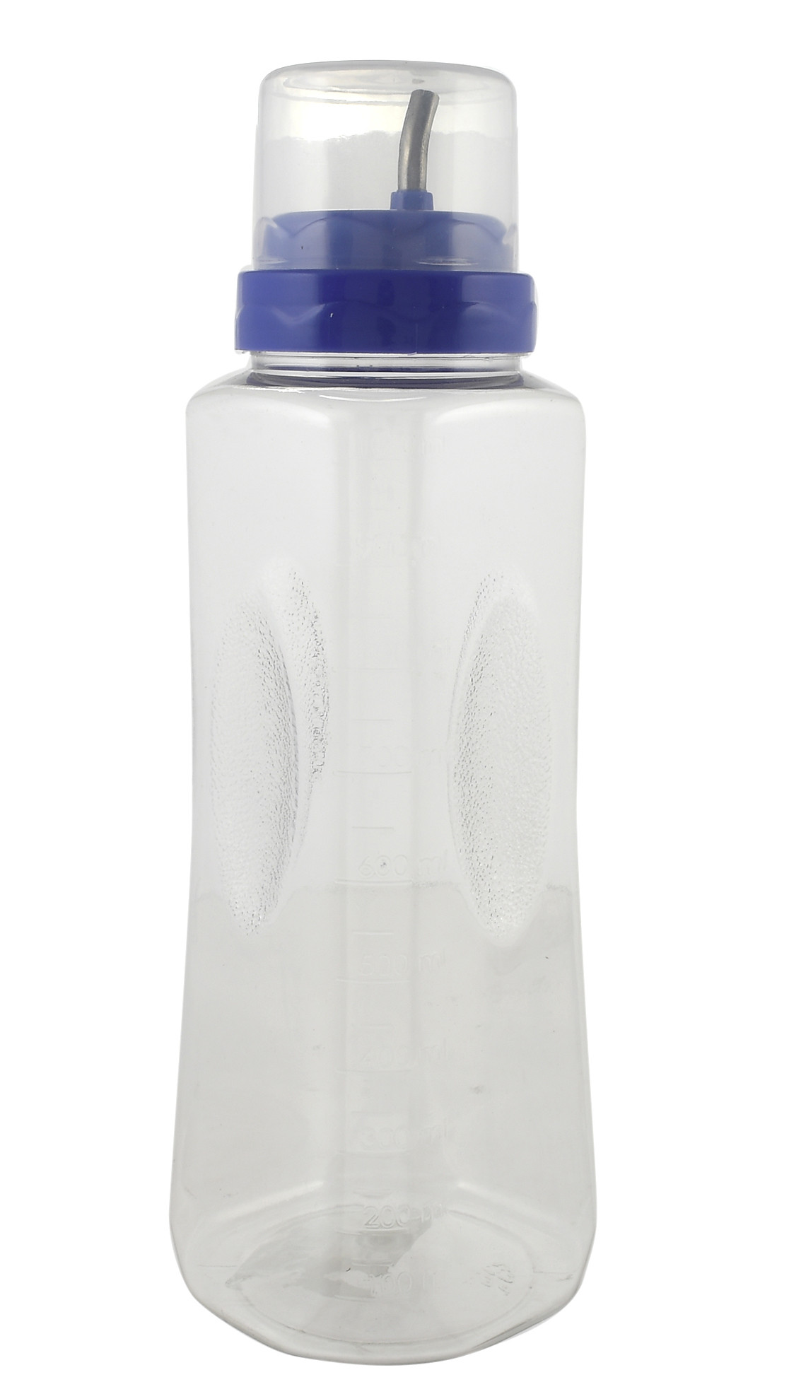 Kuber Industries 2 Pieces Plastic Leakproof Drop Oil Bottle Olive Oil Dispenser for Kitchen Storage Container,1 Ltr (Grey & Purple)